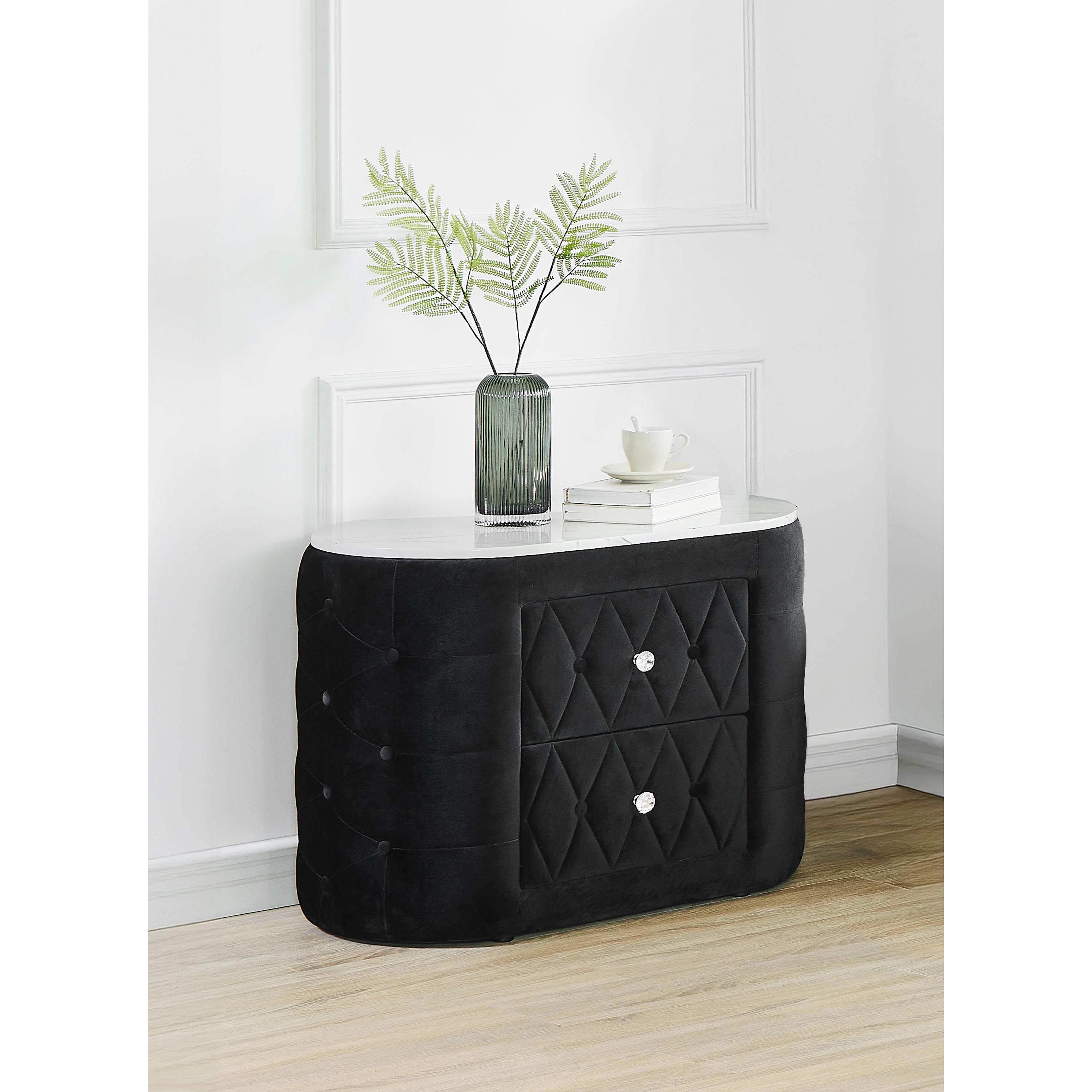Crown Mark Natalia 5115BK-2 2-Drawer Nightstand - Black - Image 3