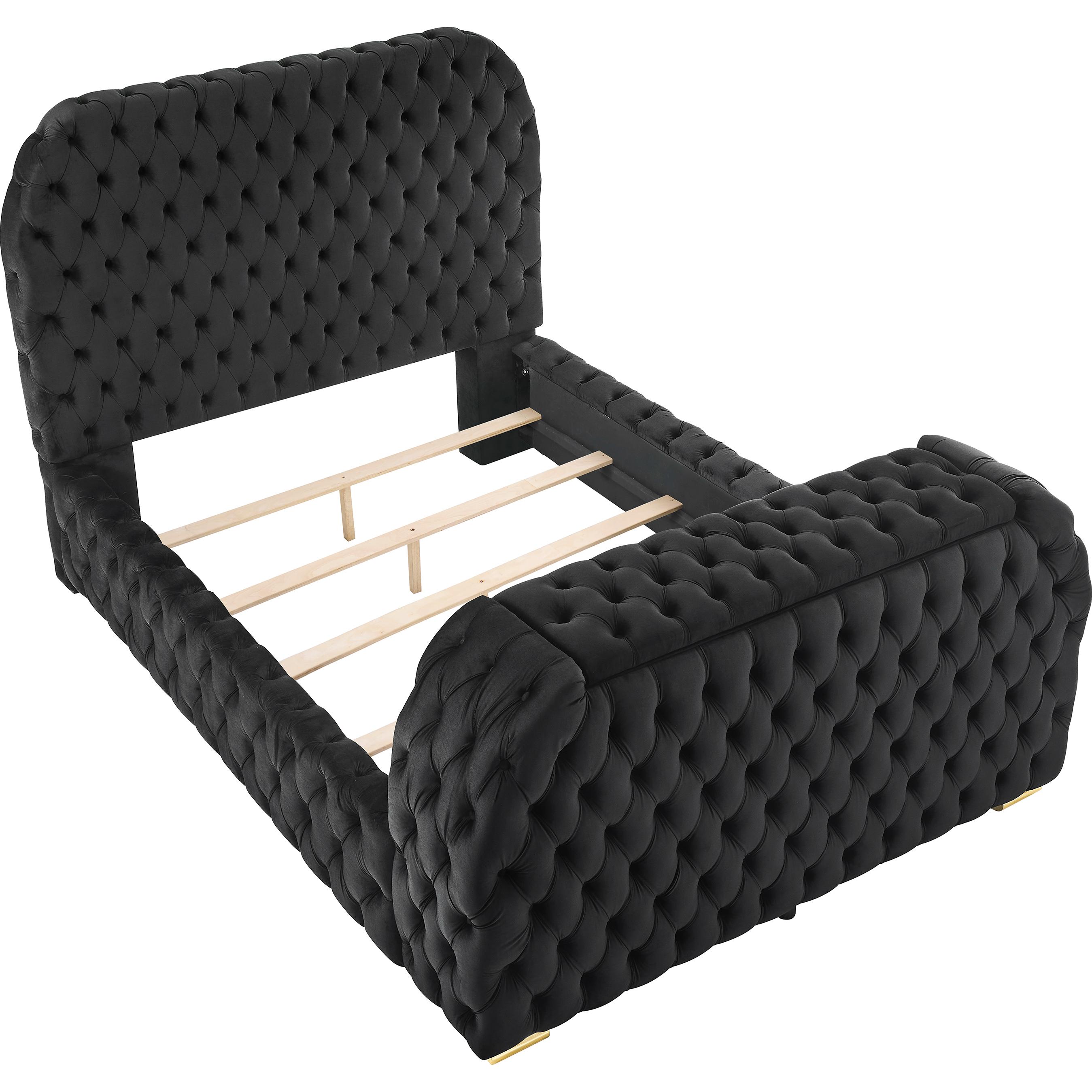 Crown Mark Natalia 5115BK-Q Queen Bed with Fireplace and TV Lift - Black - Image 2