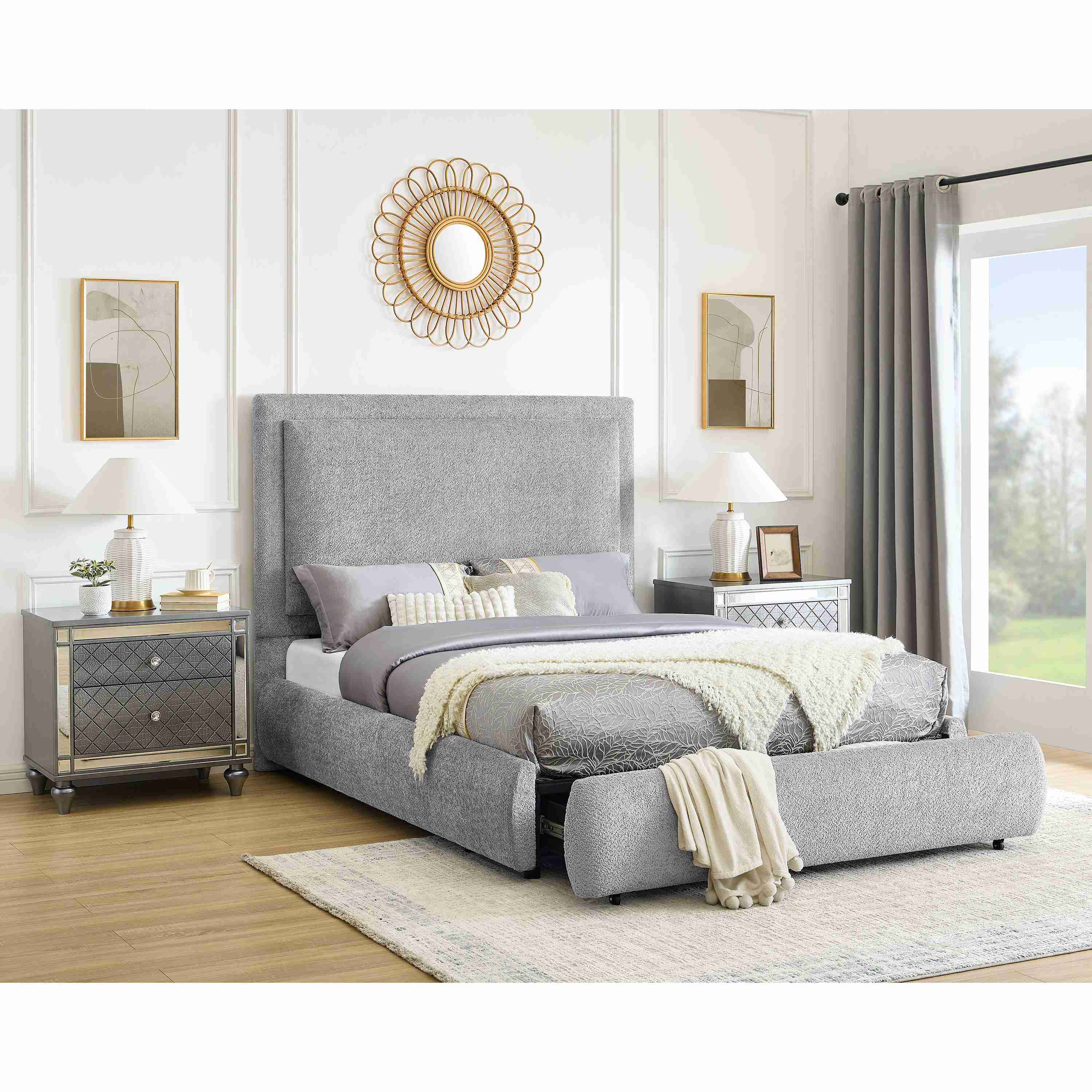 Crown Mark Reverie 5116PW-K King Bed with Storage - Pewter - Image 2
