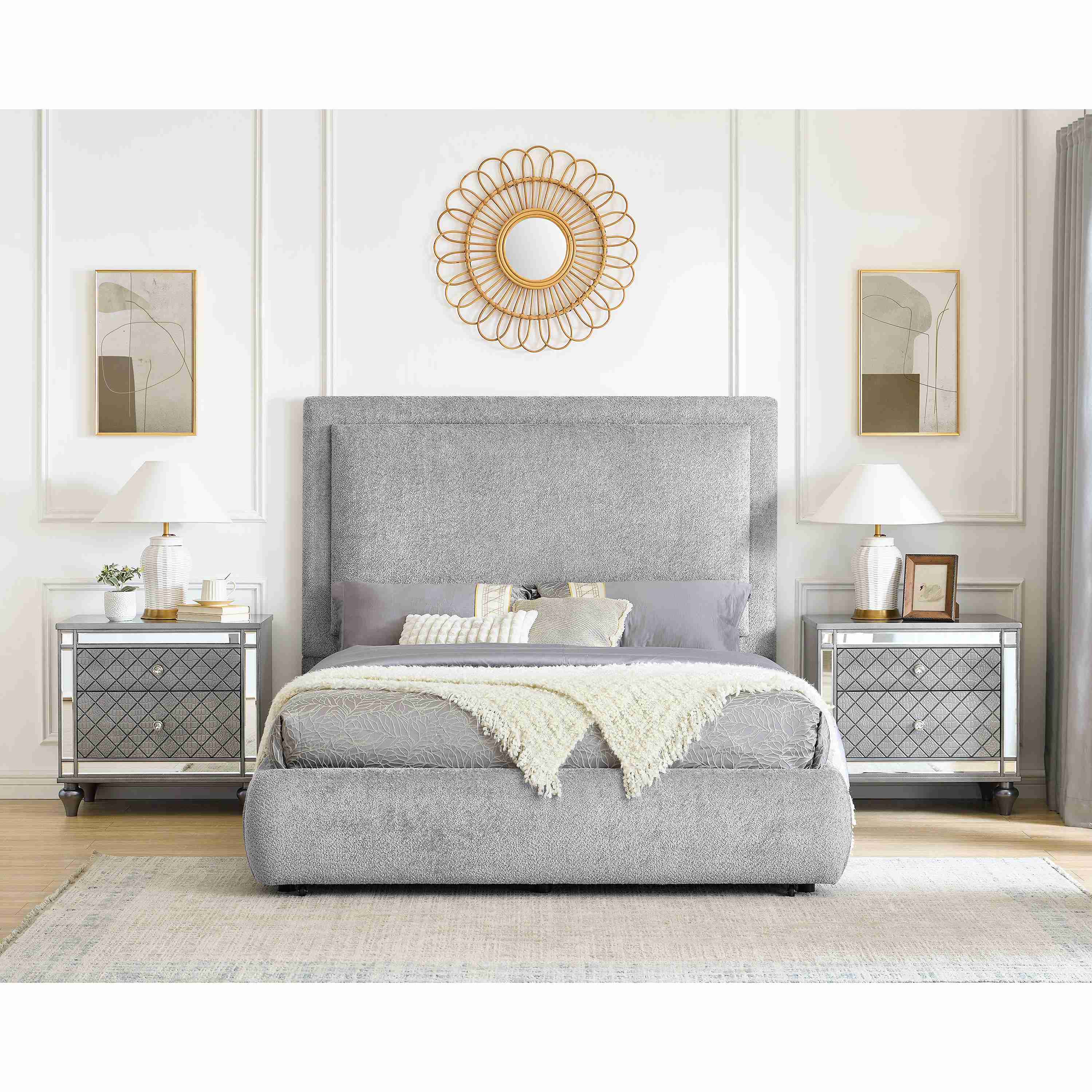 Crown Mark Reverie 5116PW-Q Queen Bed with Storage - Pewter - Image 3