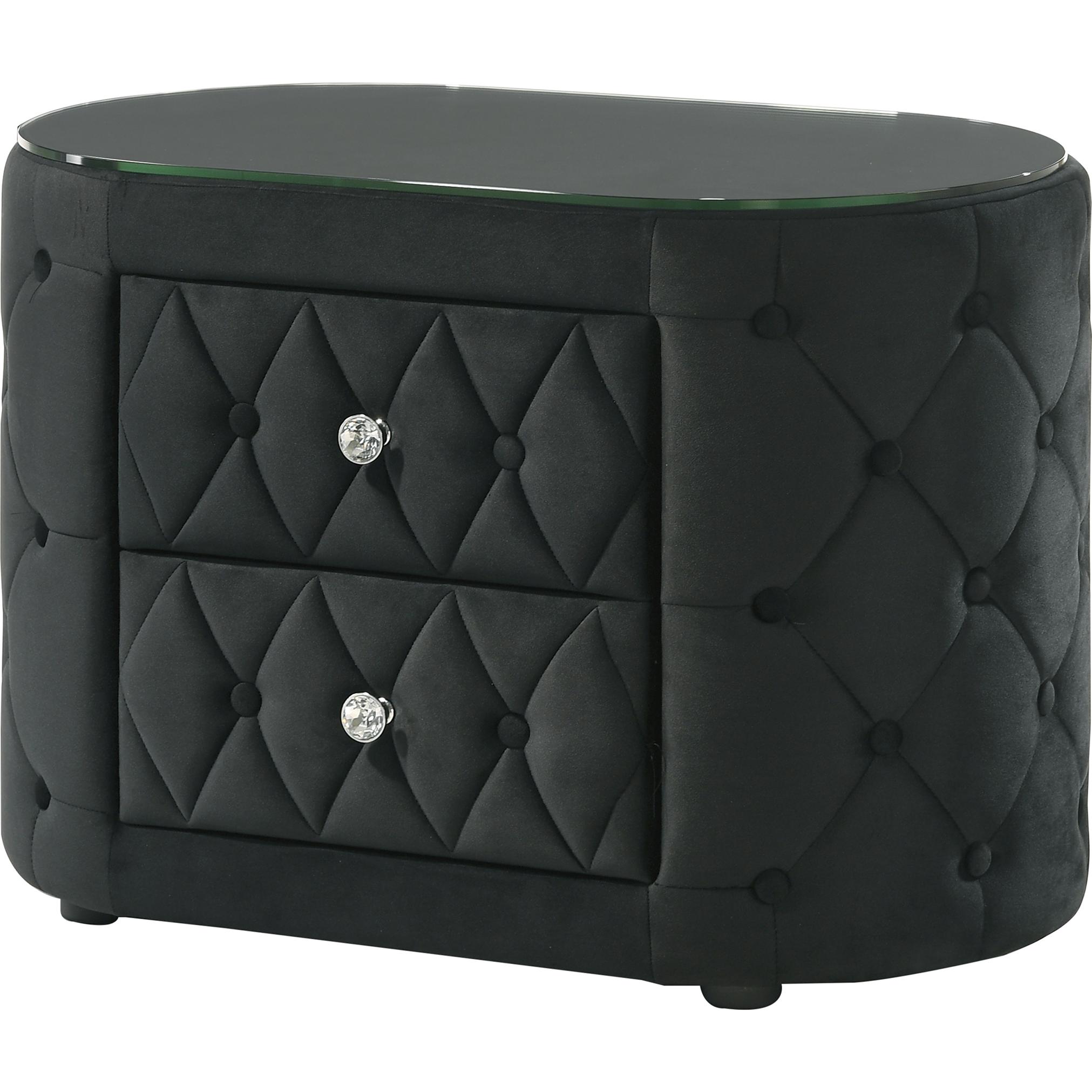 Crown Mark Voltare 5212BK-2 Nightstand - Black - Image 1