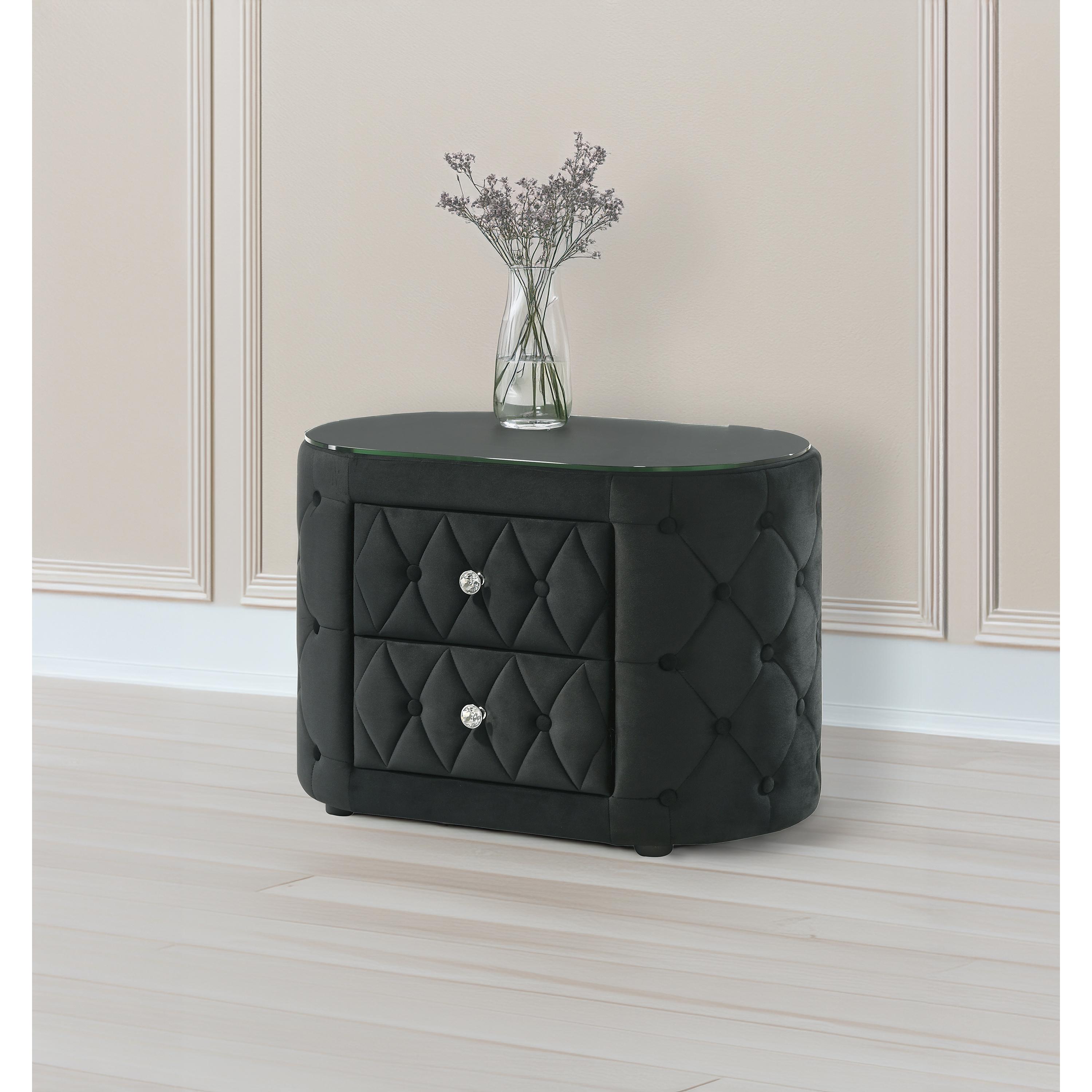 Crown Mark Voltare 5212BK-2 Nightstand - Black - Image 2
