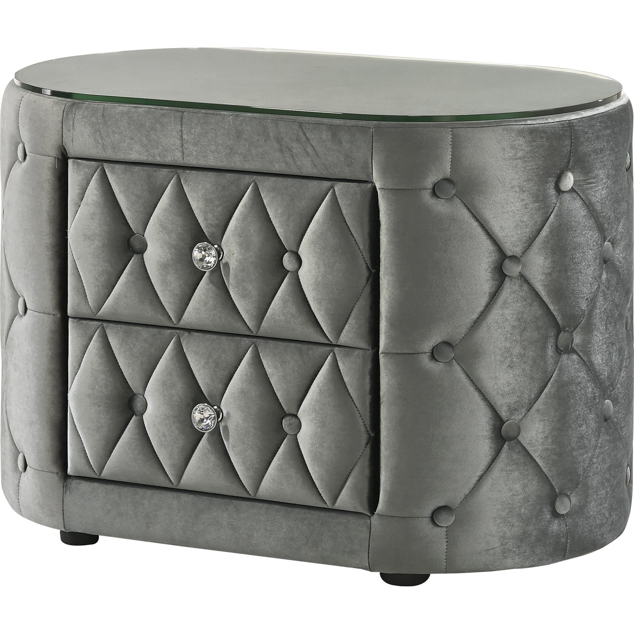 Crown Mark Voltare 5212GY-2 Nightstand - Grey - Image 1