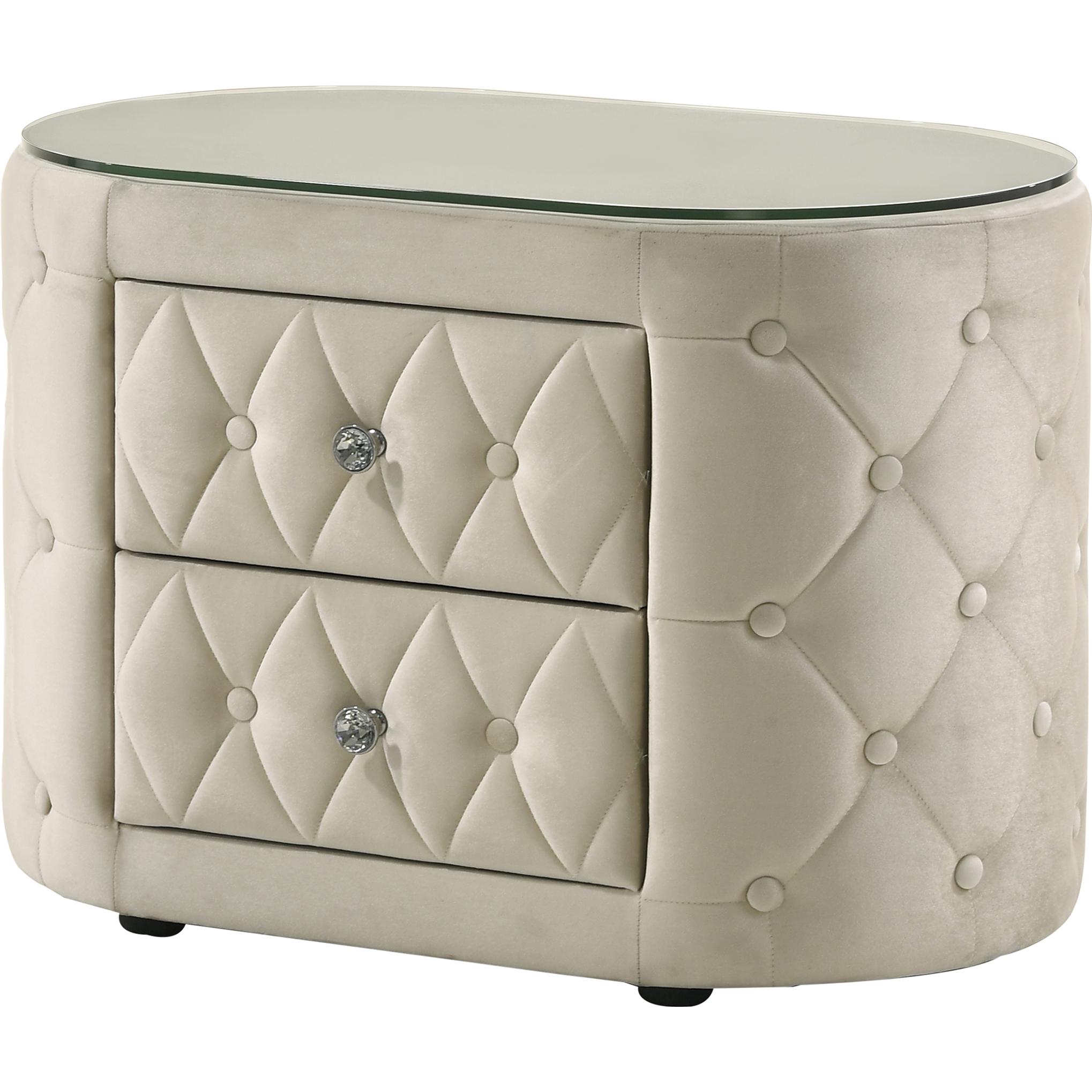 Crown Mark Voltare 5212IV-2 Nightstand - Ivory - Image 1
