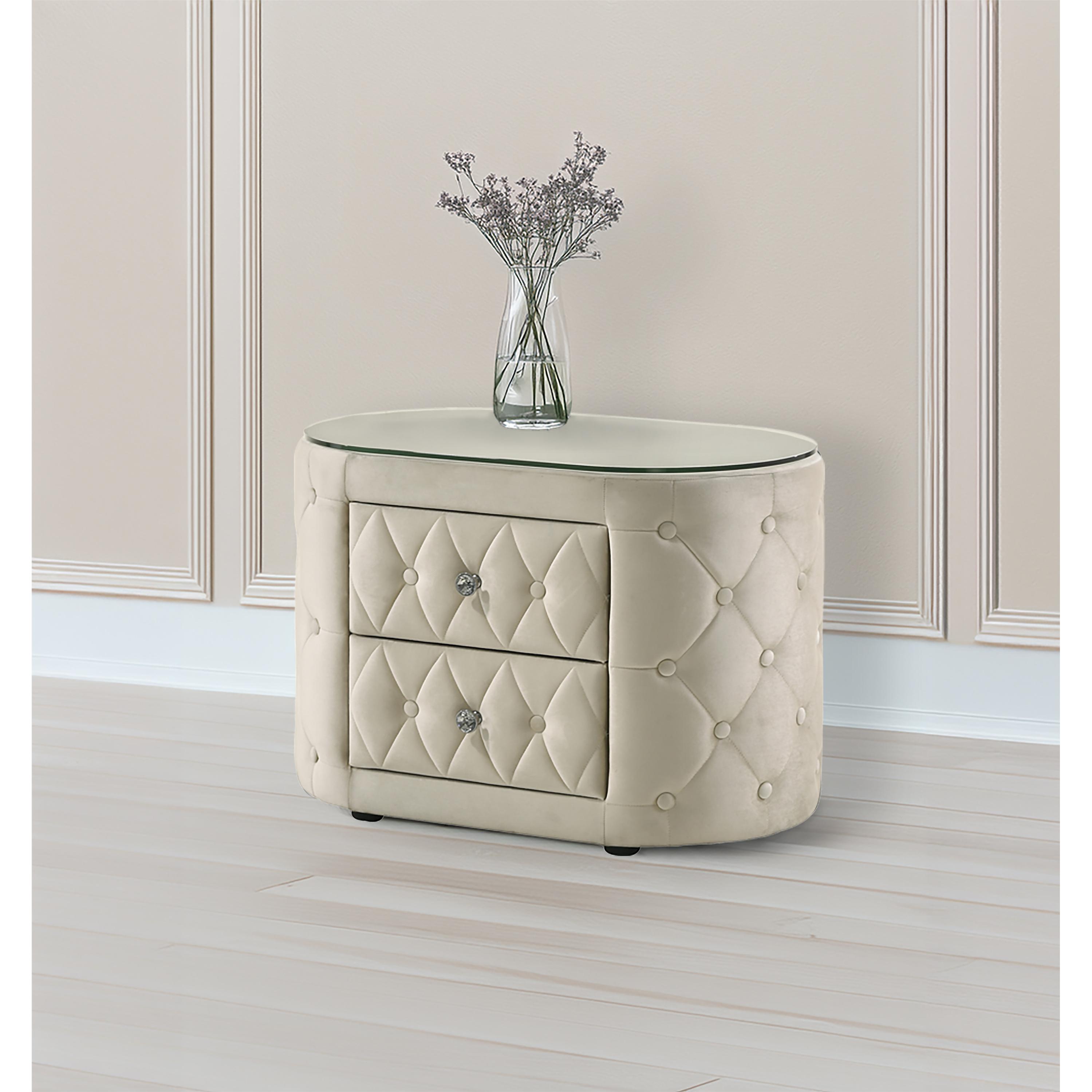 Crown Mark Voltare 5212IV-2 Nightstand - Ivory - Image 2