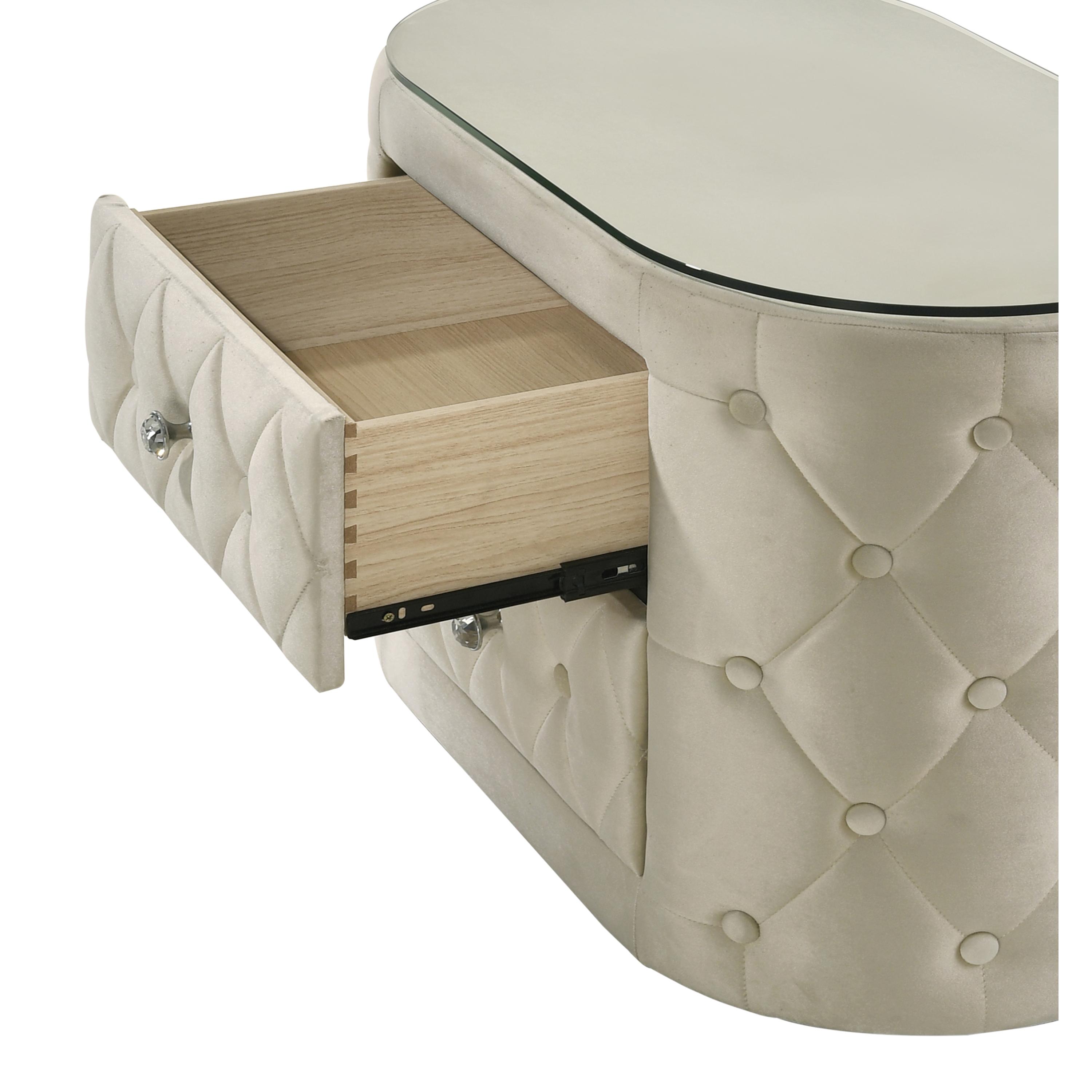 Crown Mark Voltare 5212IV-2 Nightstand - Ivory - Image 3