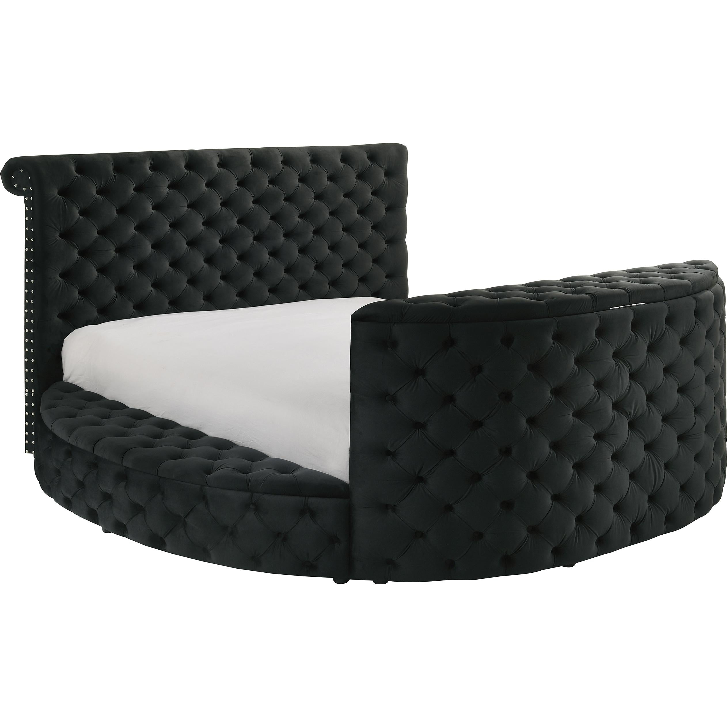 Crown Mark Voltare 5212BK-Q Queen Bed with Fireplace & TV Lift - Black - Image 1