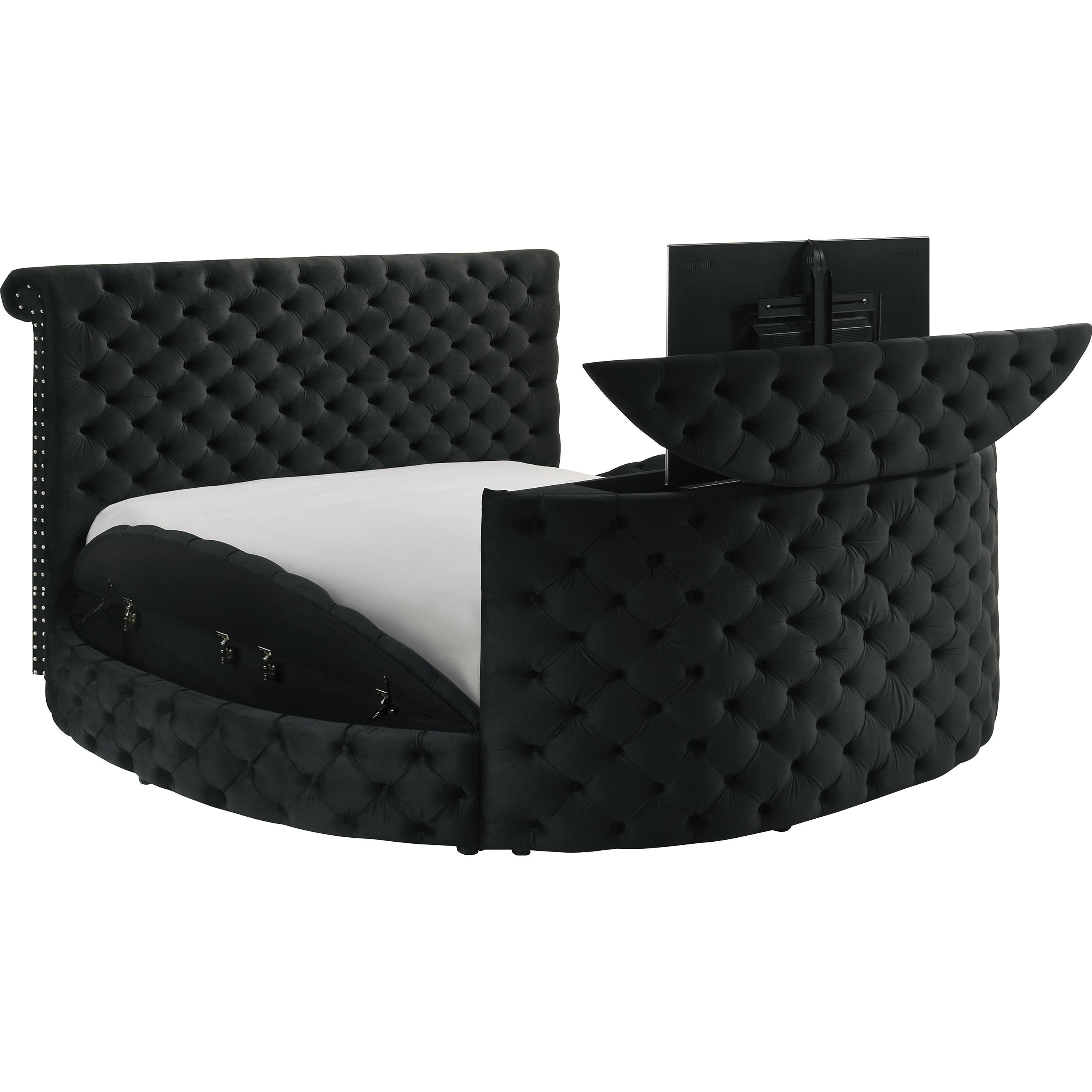 Crown Mark Voltare 5212BK-Q Queen Bed with Fireplace & TV Lift - Black - Image 2