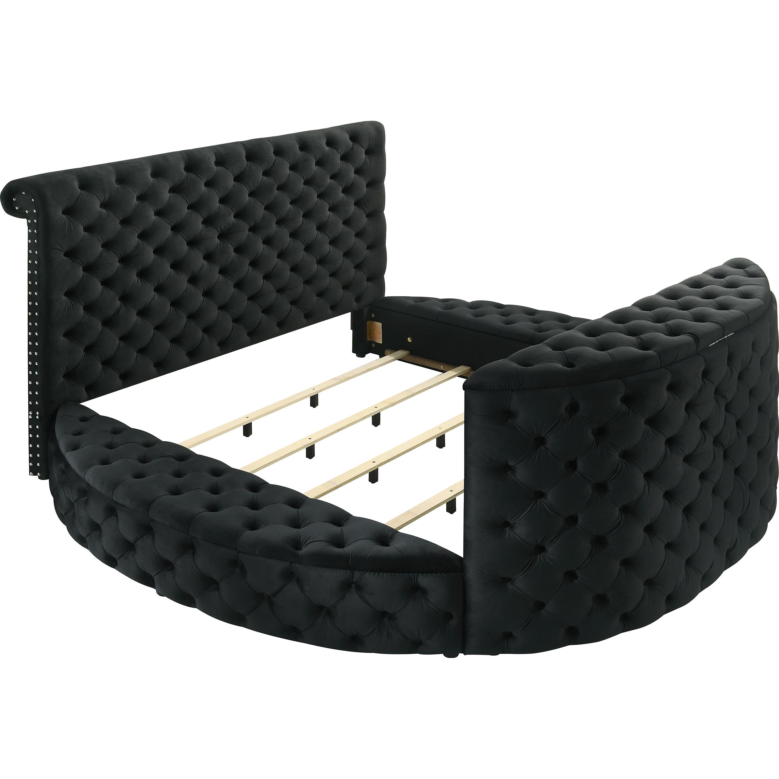 Crown Mark Voltare 5212BK-Q Queen Bed with Fireplace & TV Lift - Black - Image 3