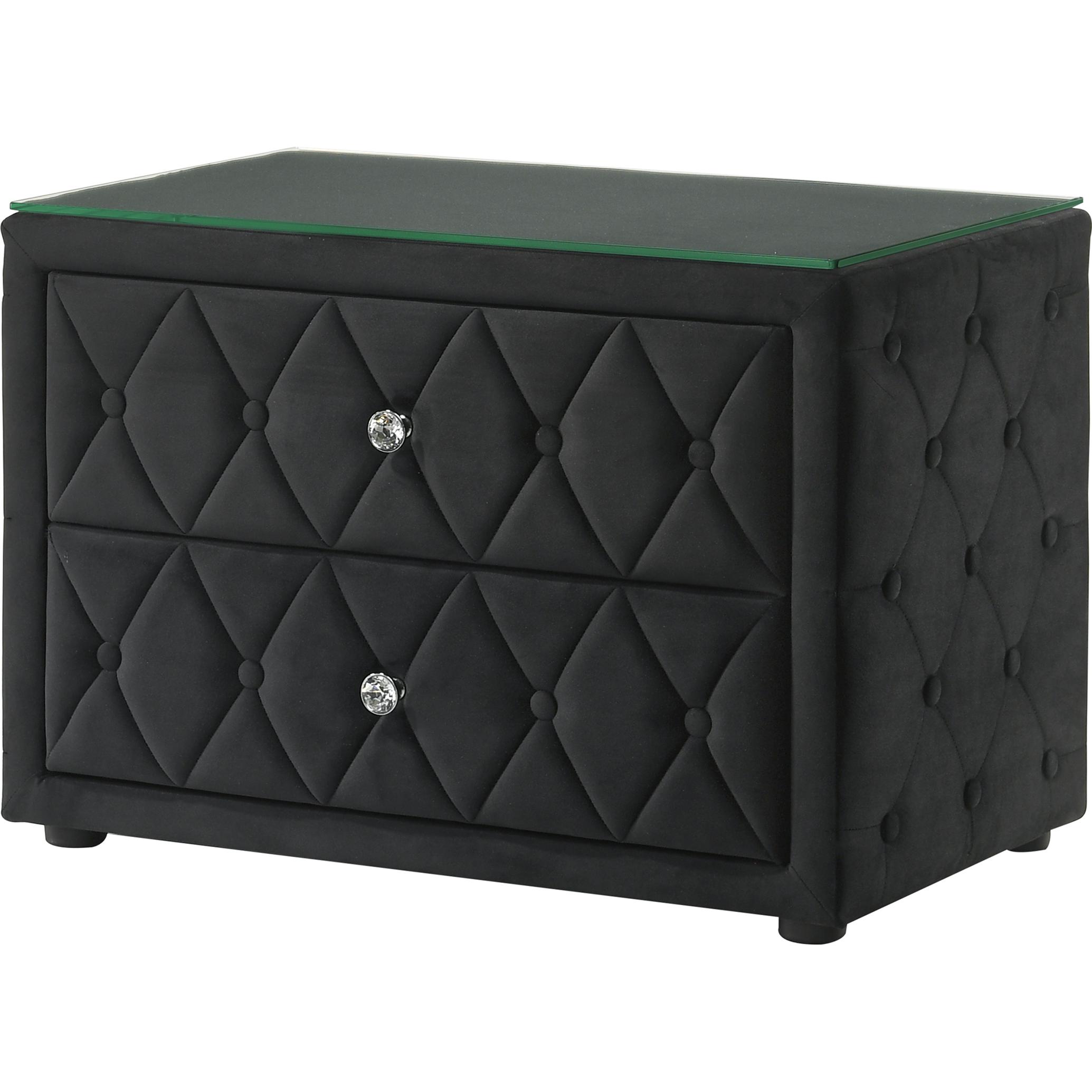 Crown Mark Josephine 5213BK-2 Nightstand - Black - Image 1