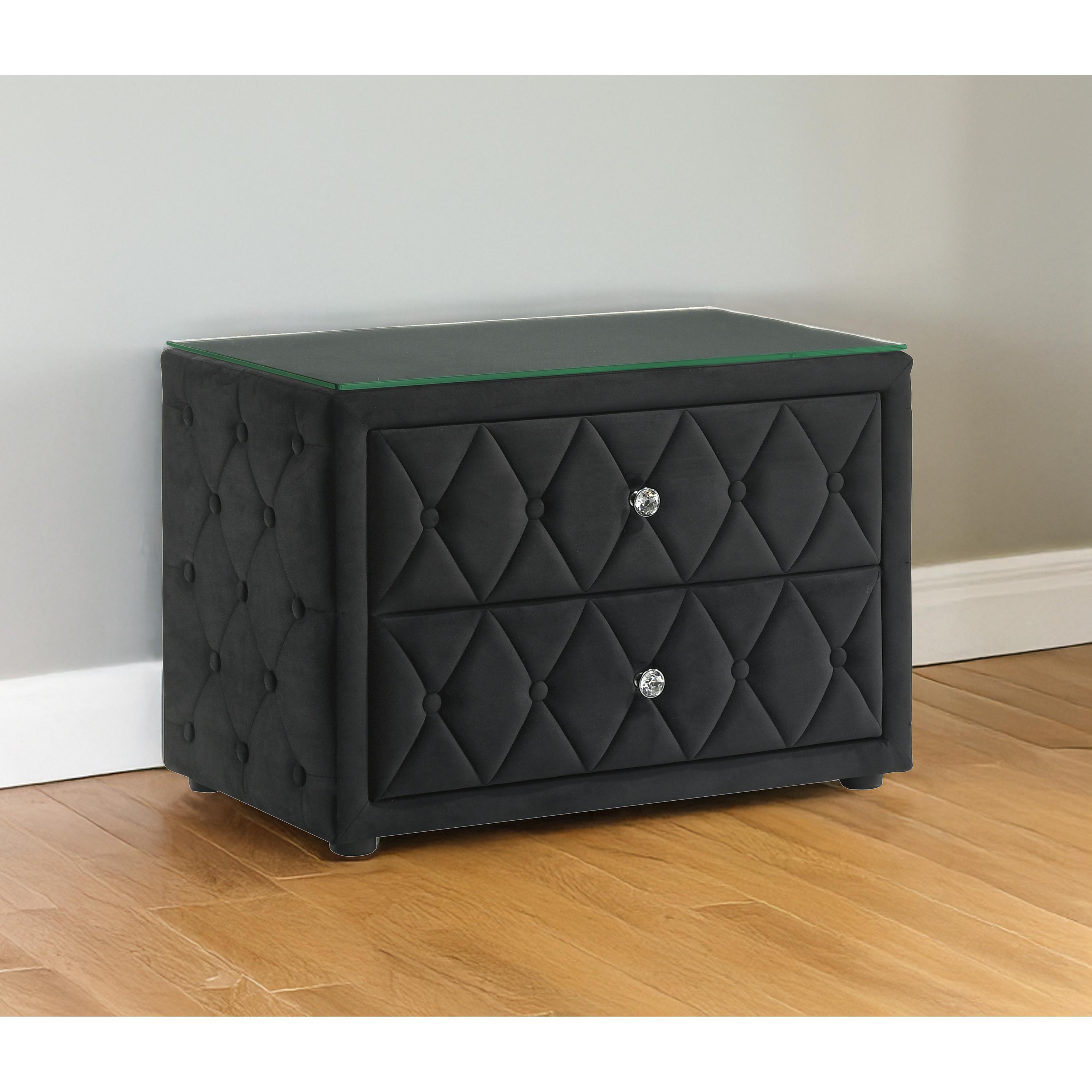 Crown Mark Josephine 5213BK-2 Nightstand - Black - Image 2