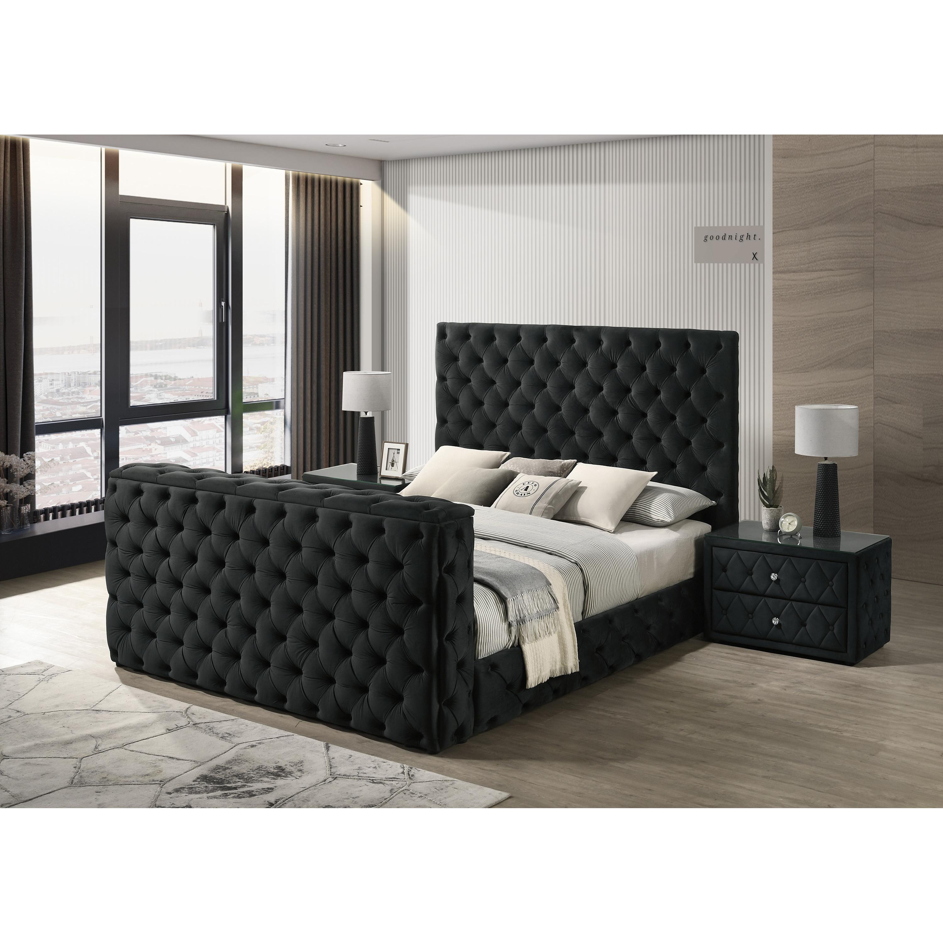Crown Mark Josephine 5213BK-2 Nightstand - Black - Image 3