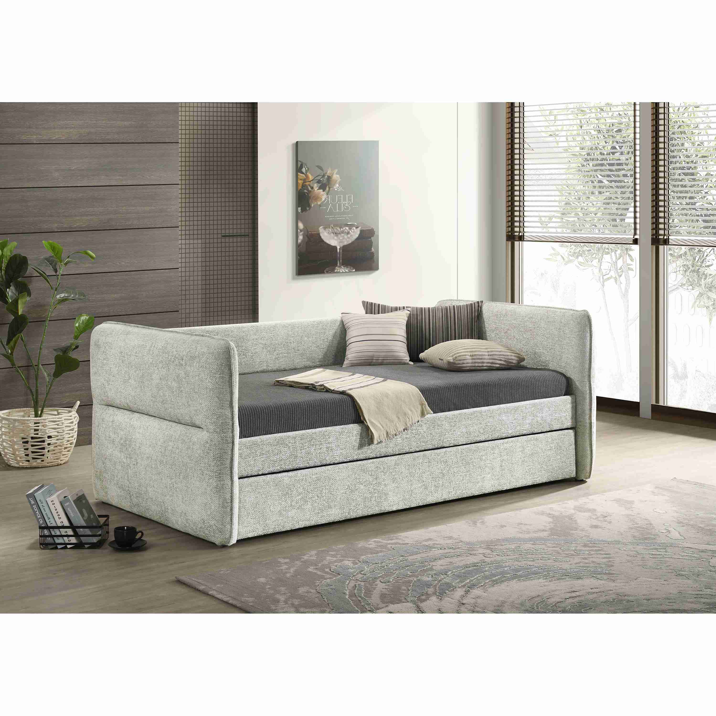 Crown Mark Philipa 5324LG Daybed – Light Grey Tweed