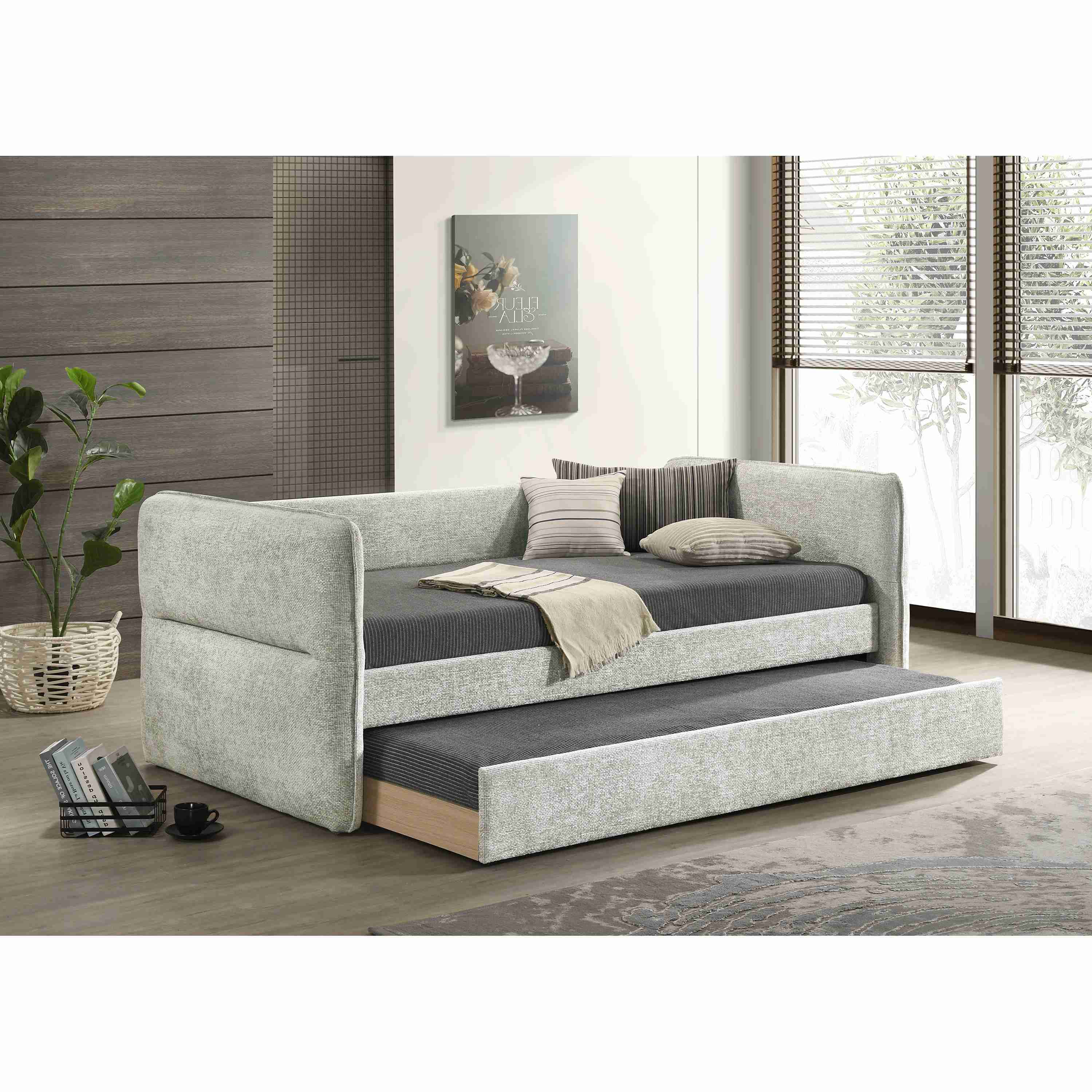Crown Mark Philipa 5324LG Daybed - Light Grey Tweed - Image 2