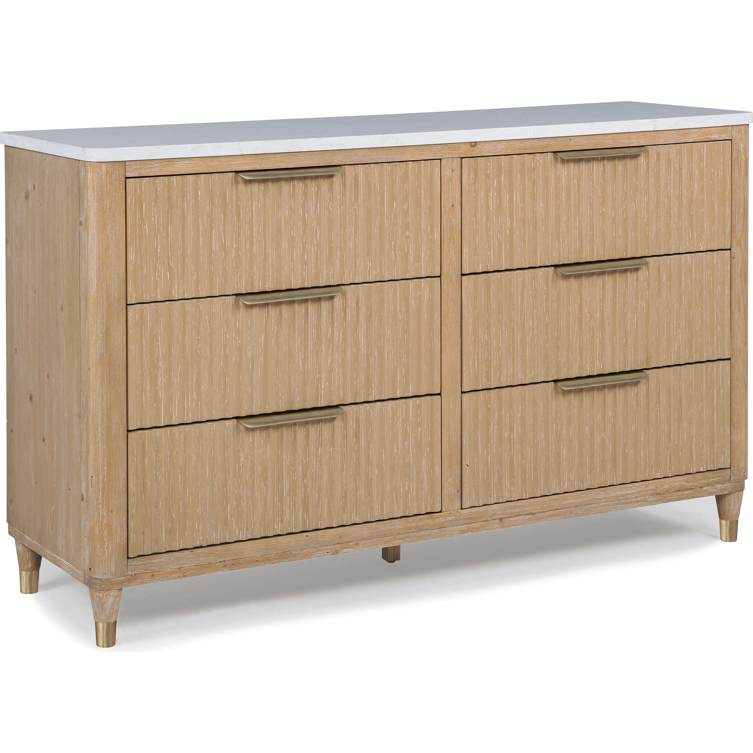 Crown Mark Kara B1450-1 Dresser - Cerused Natural - Image 1