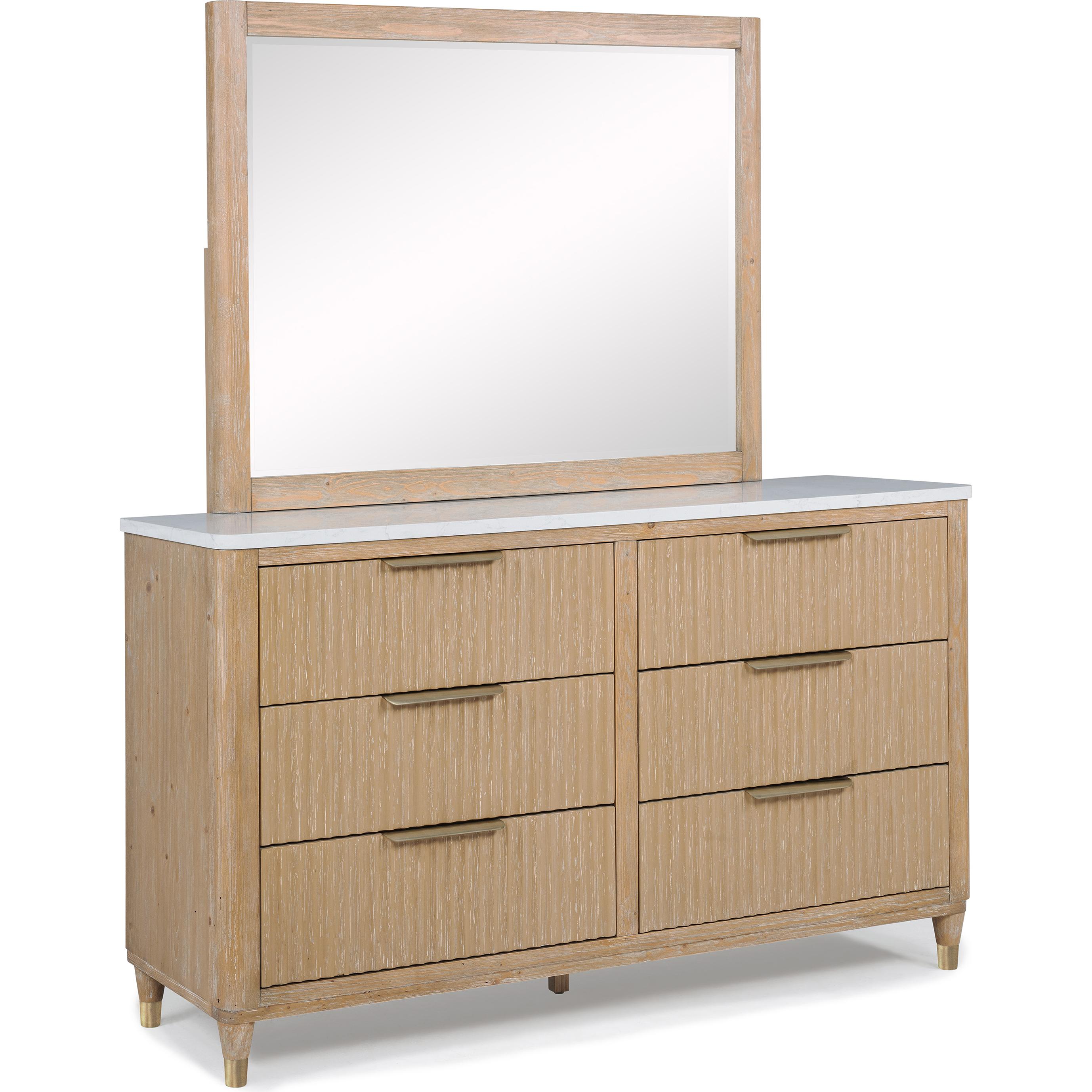 Crown Mark Kara B1450-11 Dresser Mirror - Cerused Natural - Image 2