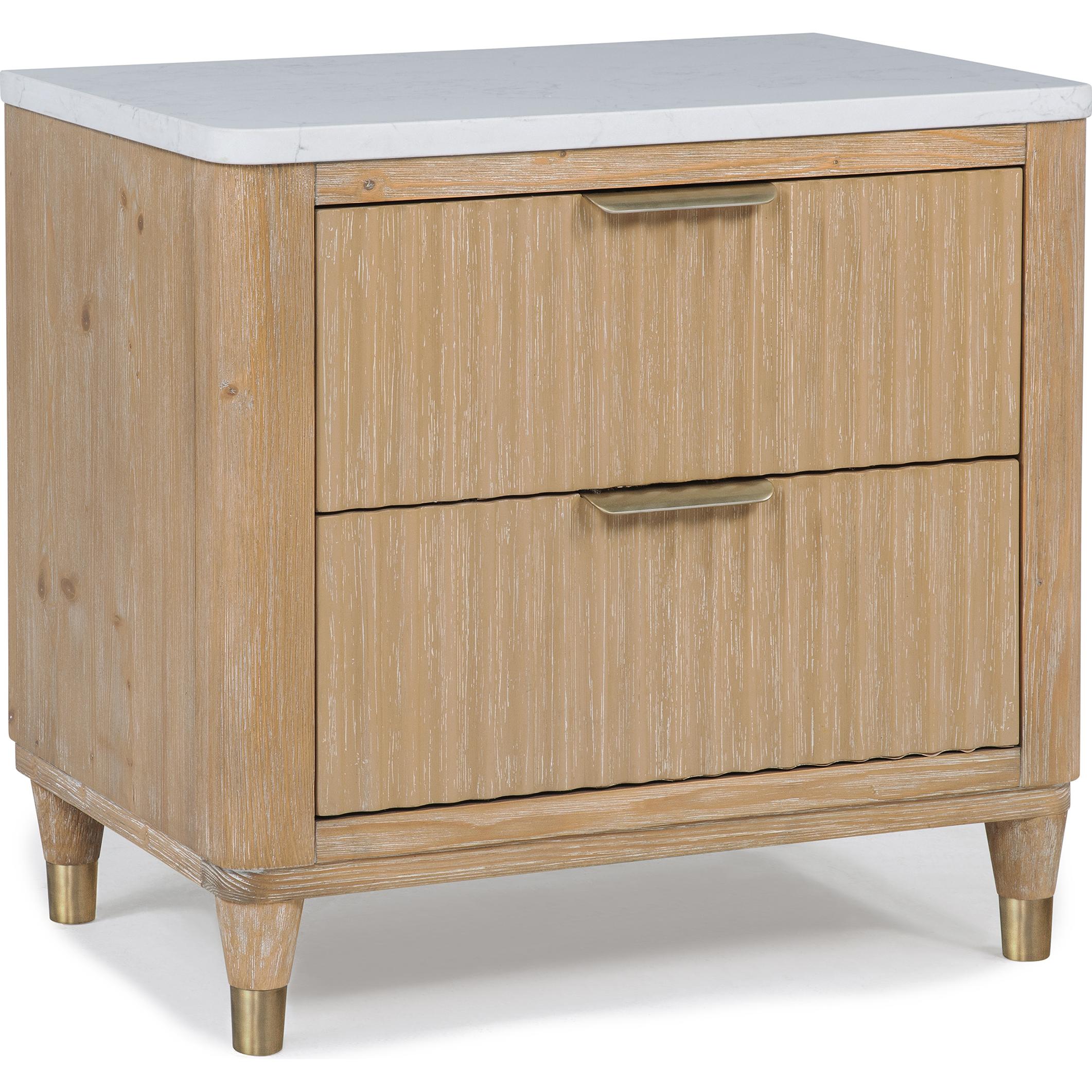 Crown Mark Kara B1450-2 Nightstand - Cerused Natural - Image 1