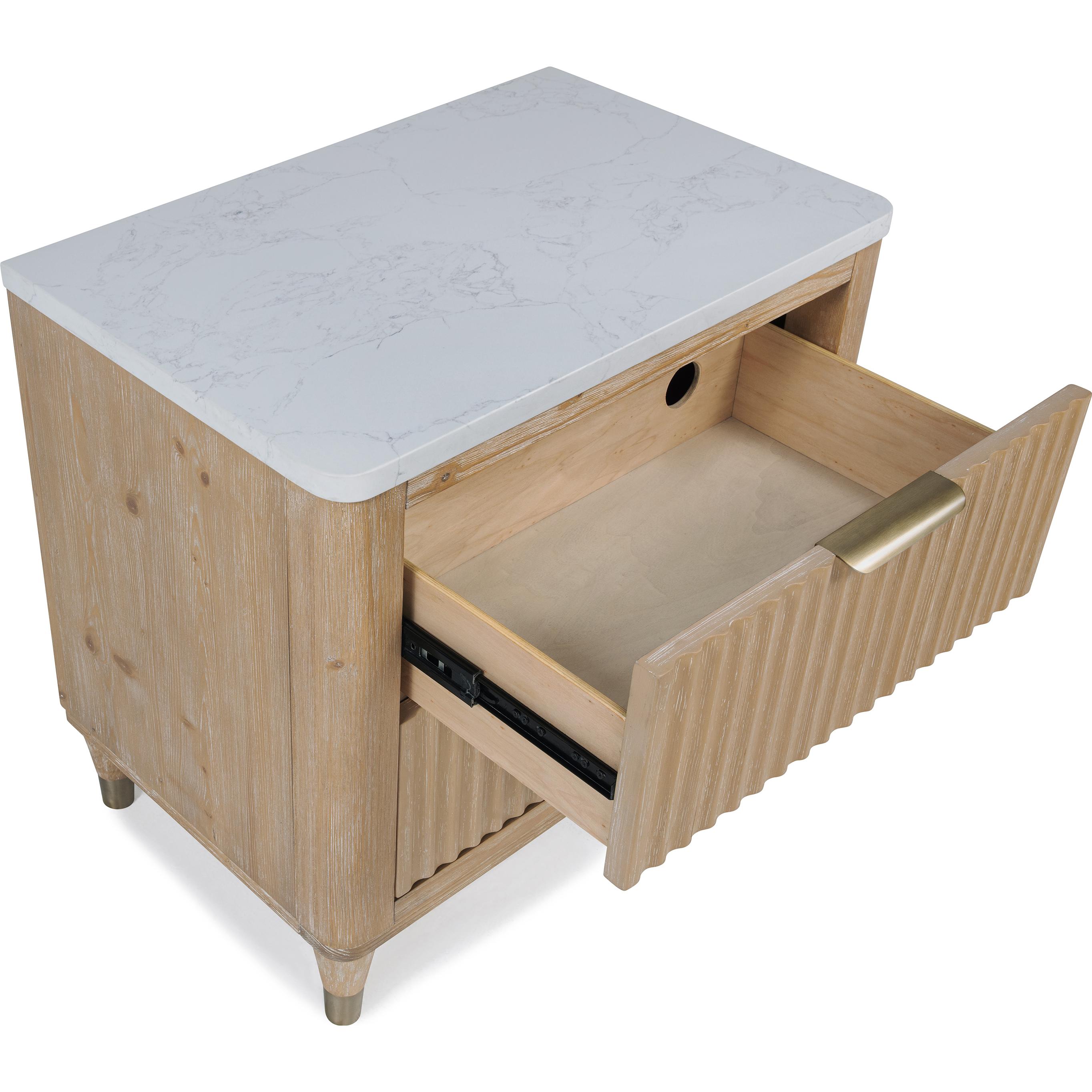 Crown Mark Kara B1450-2 Nightstand - Cerused Natural - Image 2