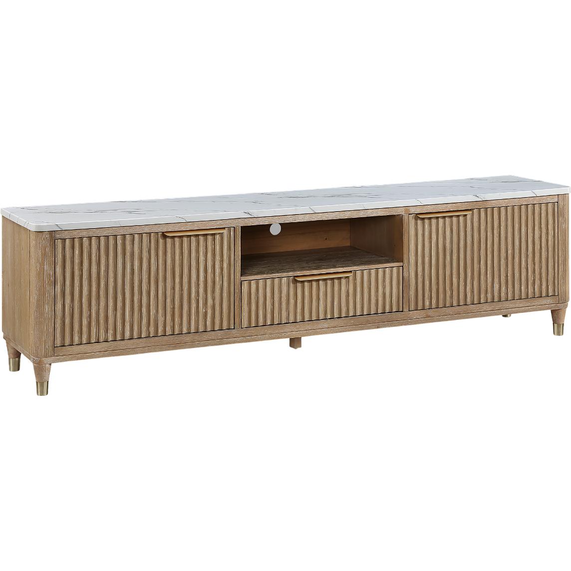 Crown Mark Kara B1450-9 TV Stand - Cerused Natural - Image 1