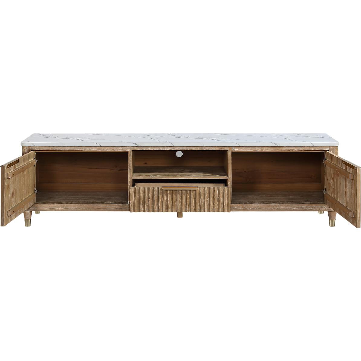 Crown Mark Kara B1450-9 TV Stand - Cerused Natural - Image 3