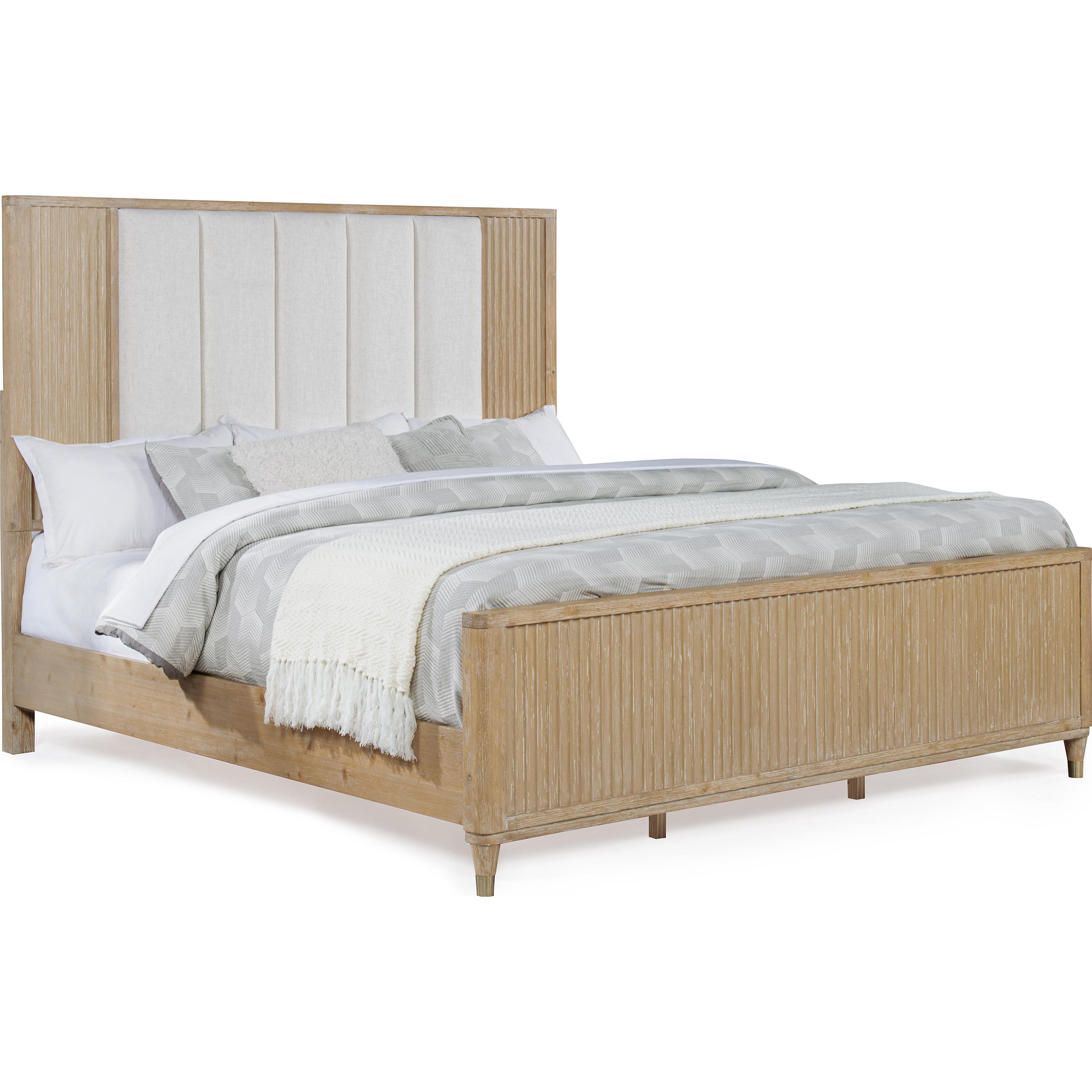 Crown Mark Kara B1450-K King Bed - Cerused Natural - Image 1