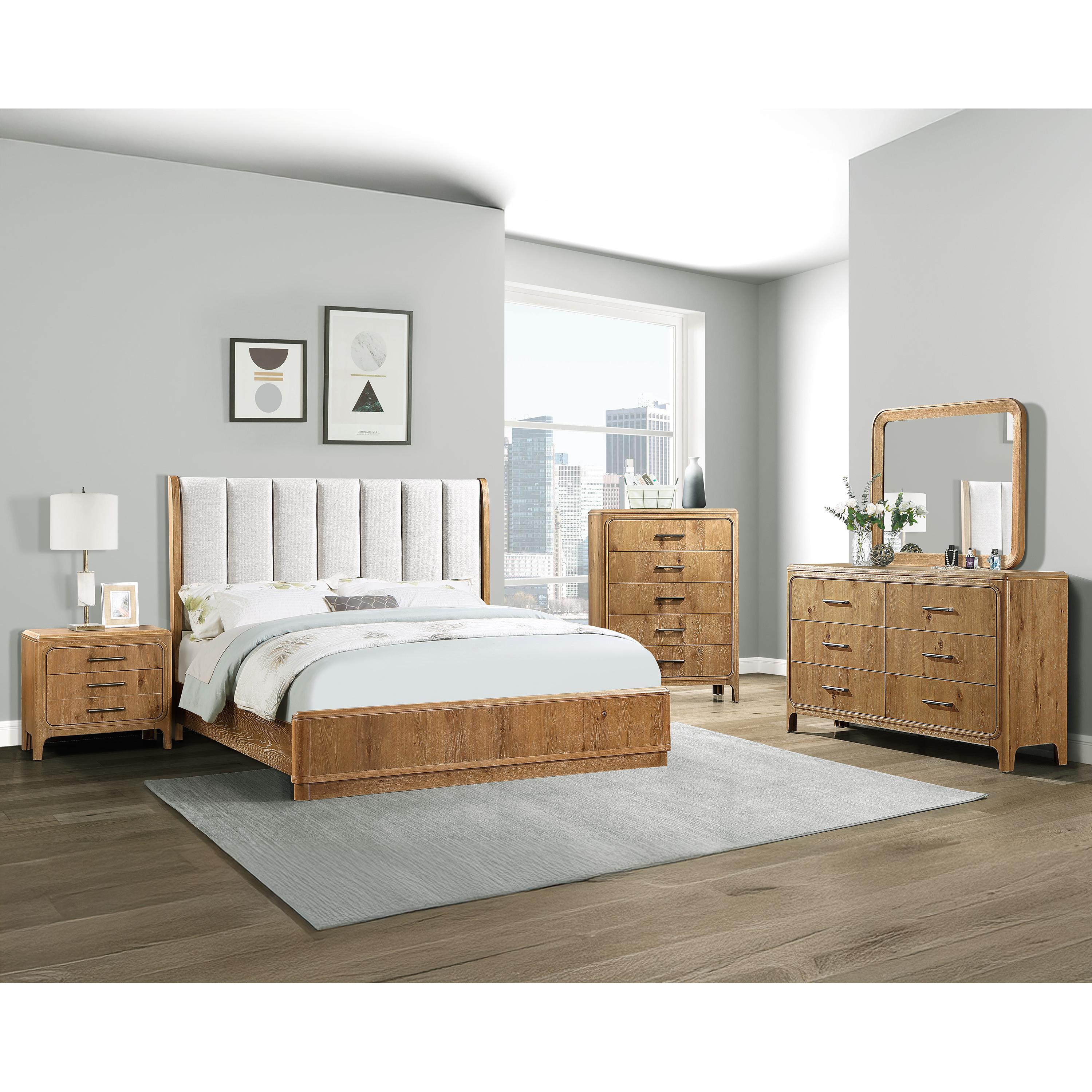 Crown Mark Westcott B1500-11 Dresser Mirror - Cerused Natural - Image 2