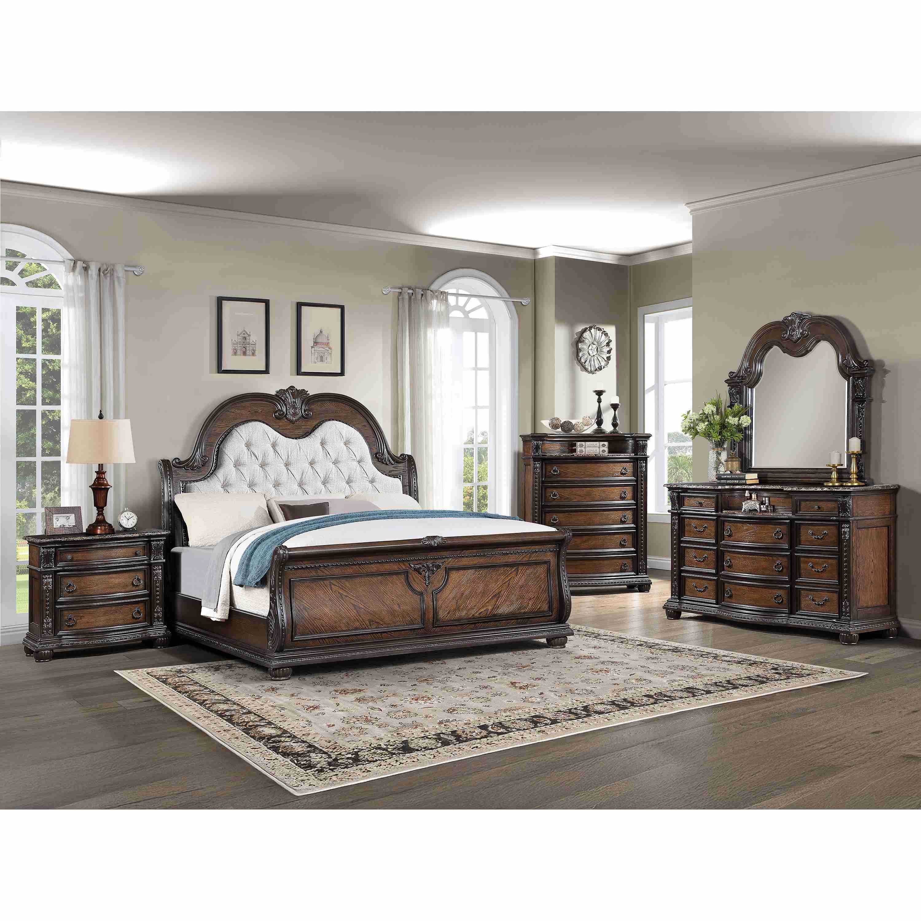 Crown Mark Stanley B1610-K King Bed - Coffee Brown - Image 3