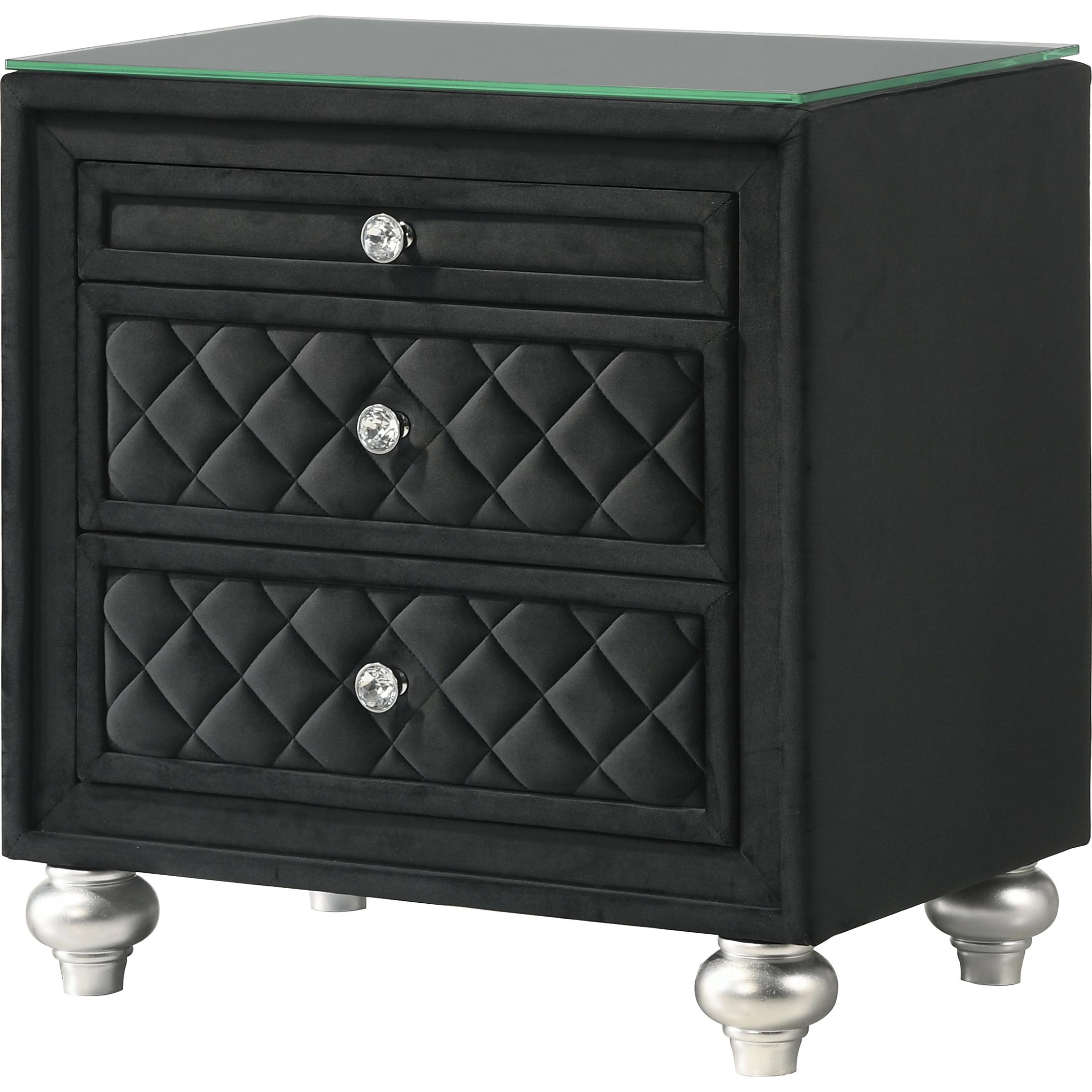 Crown Mark Cameo B2180-2 Nightstand - Black - Image 1