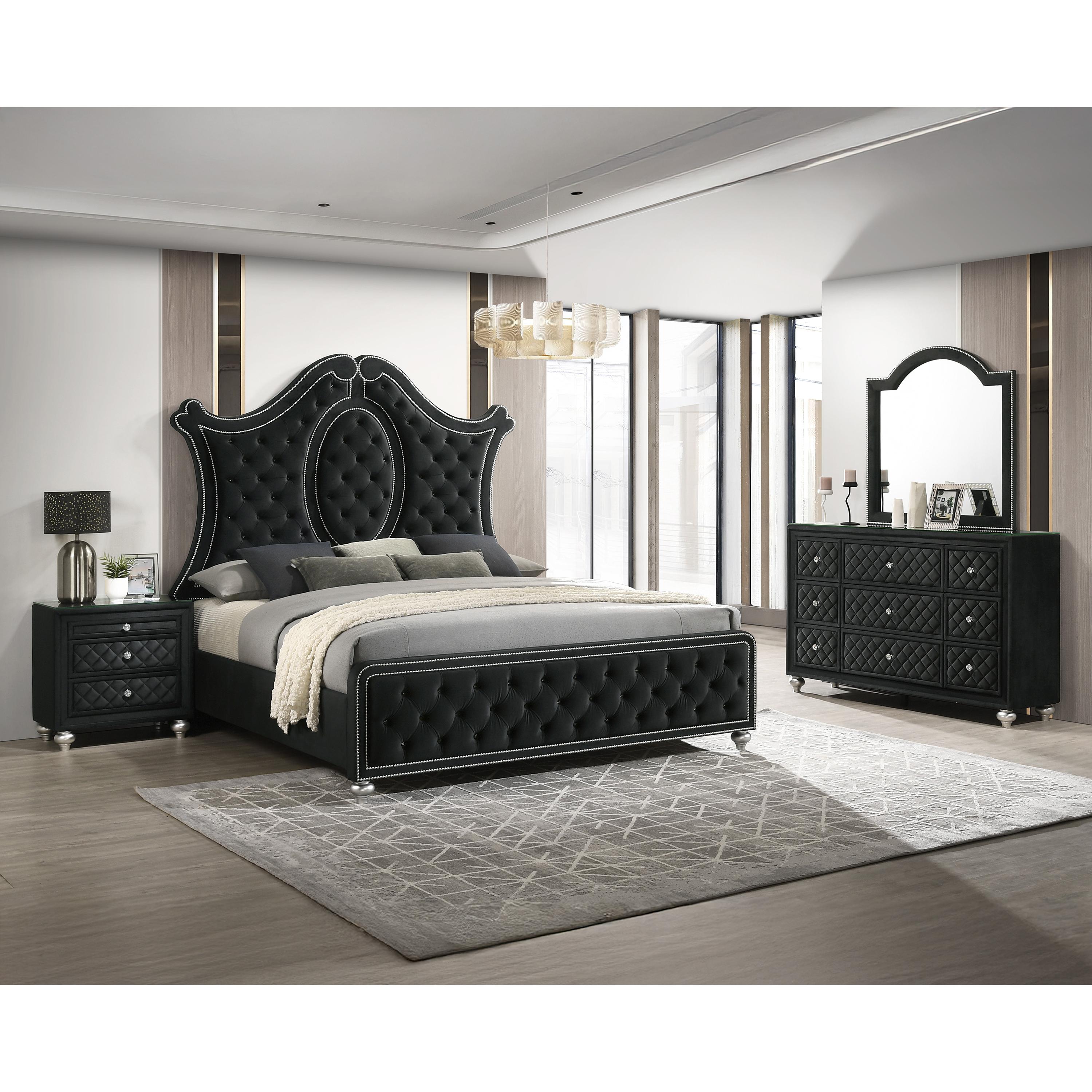 Crown Mark Cameo B2180-2 Nightstand - Black - Image 3