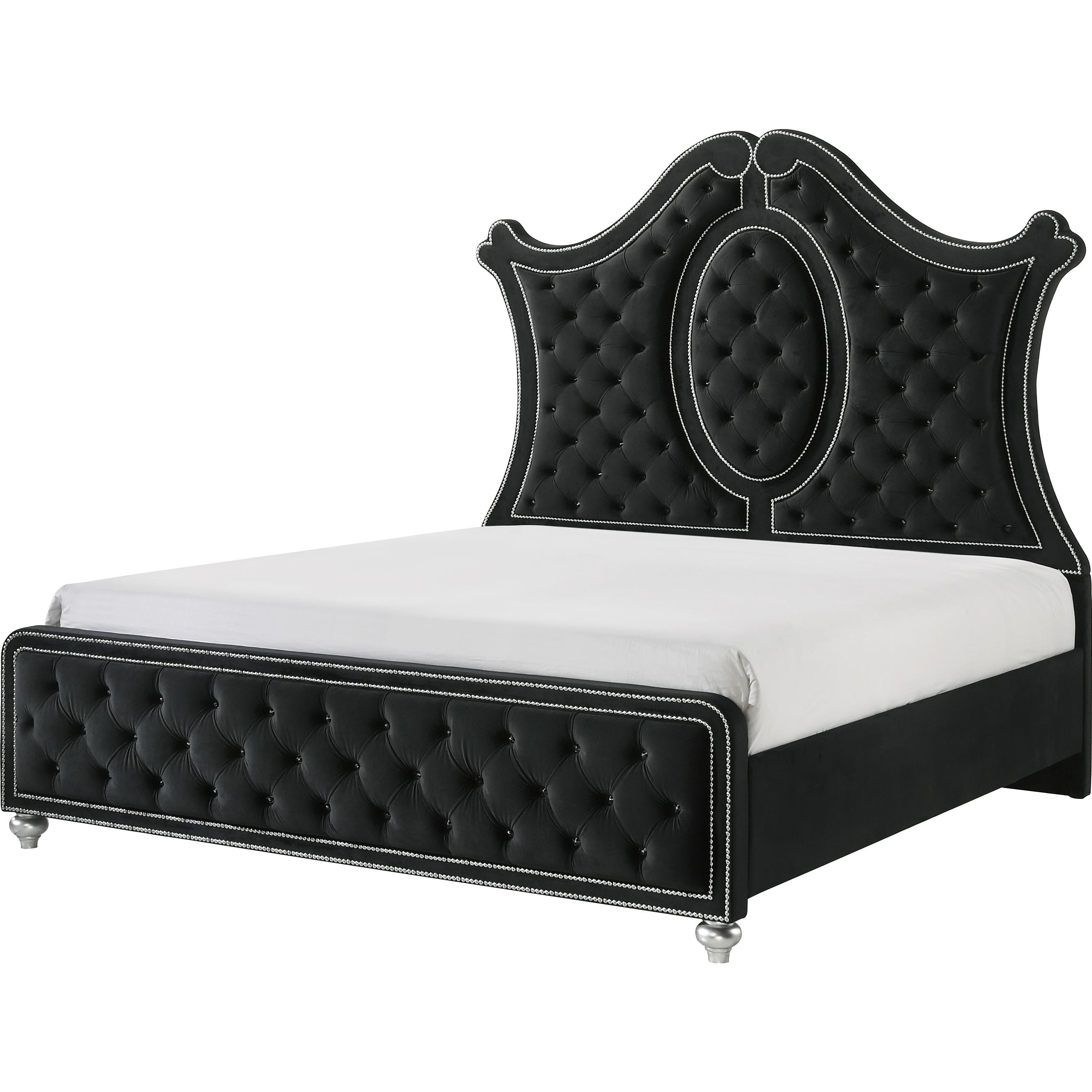 Crown Mark Cameo B2180-Q Queen Bed - Black - Image 1