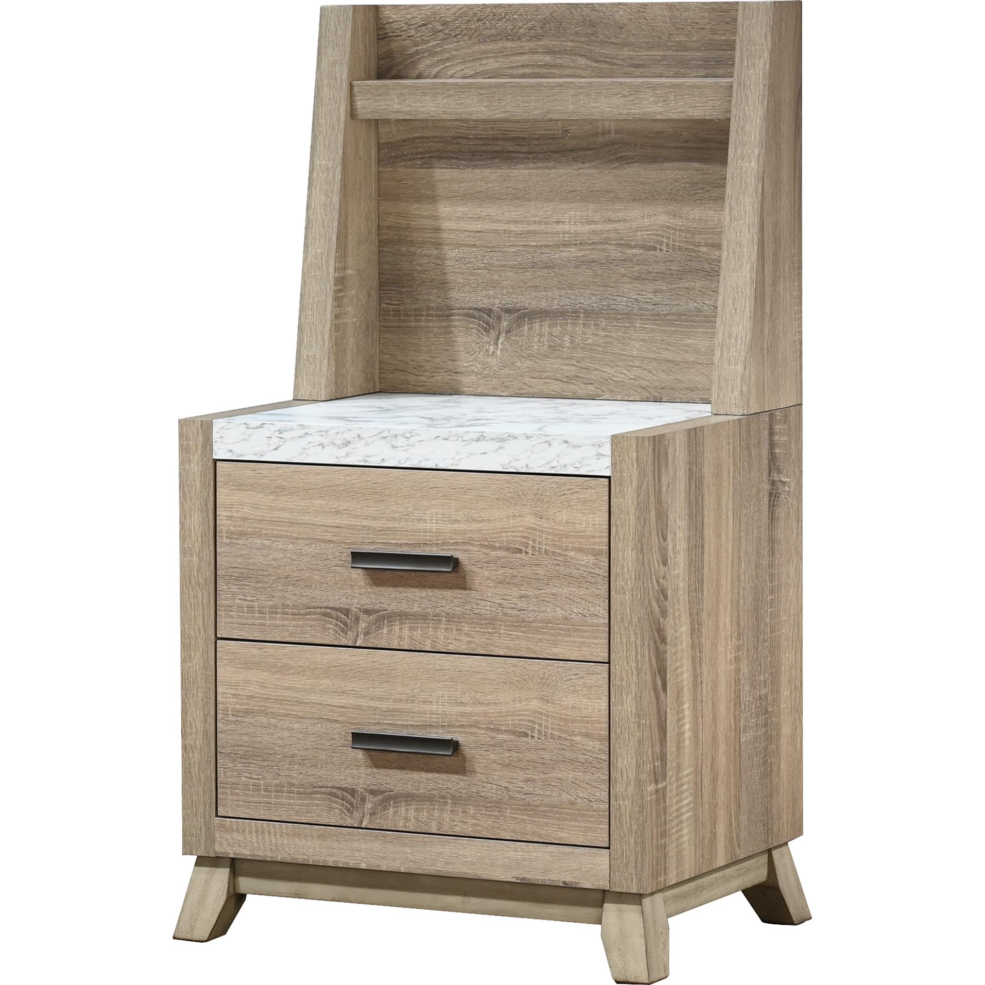 Crown Mark Tilston B3400-2 Nightstand with Wall Panel - Image 1