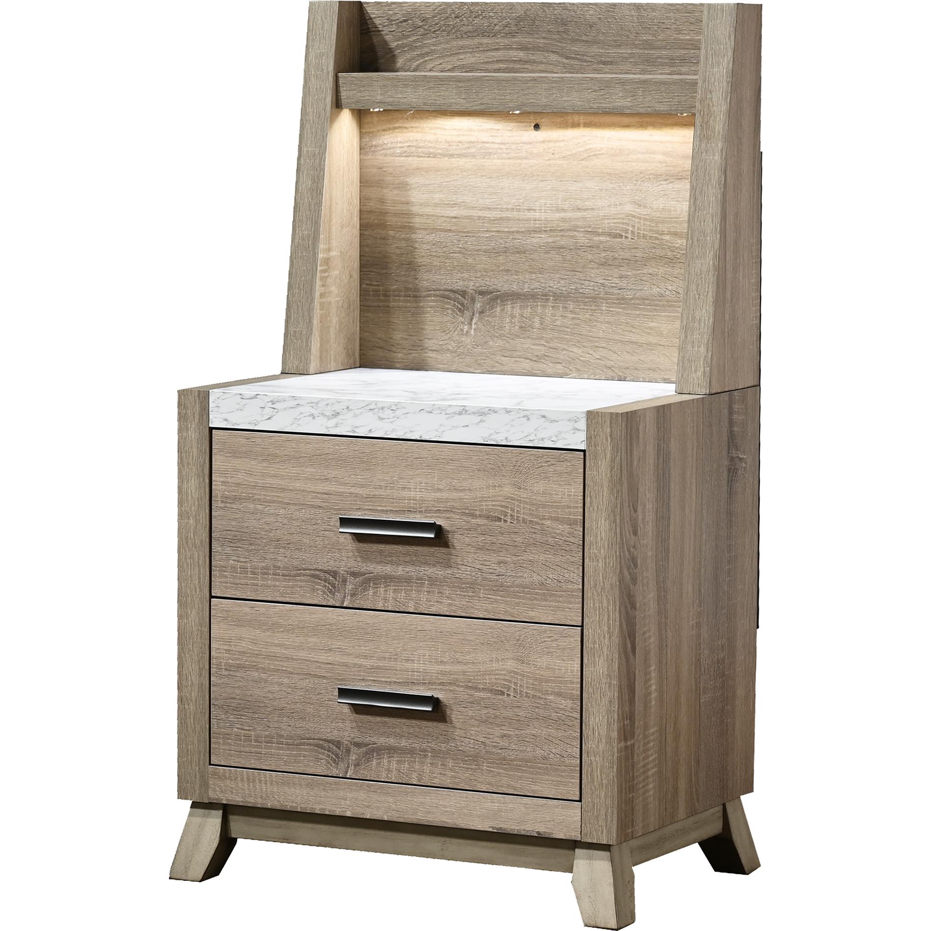 Crown Mark Tilston B3400-2 Nightstand with Wall Panel - Image 2