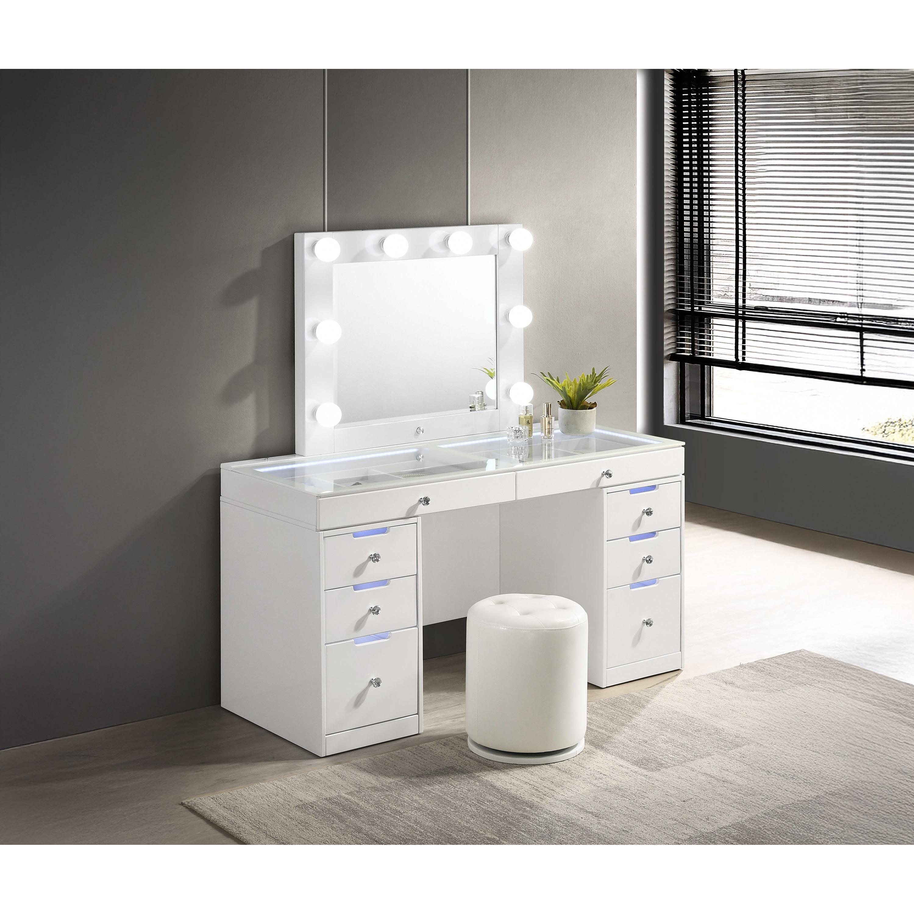 Crown Mark Luxo B4852WHSET Vanity Set - White - Image 3