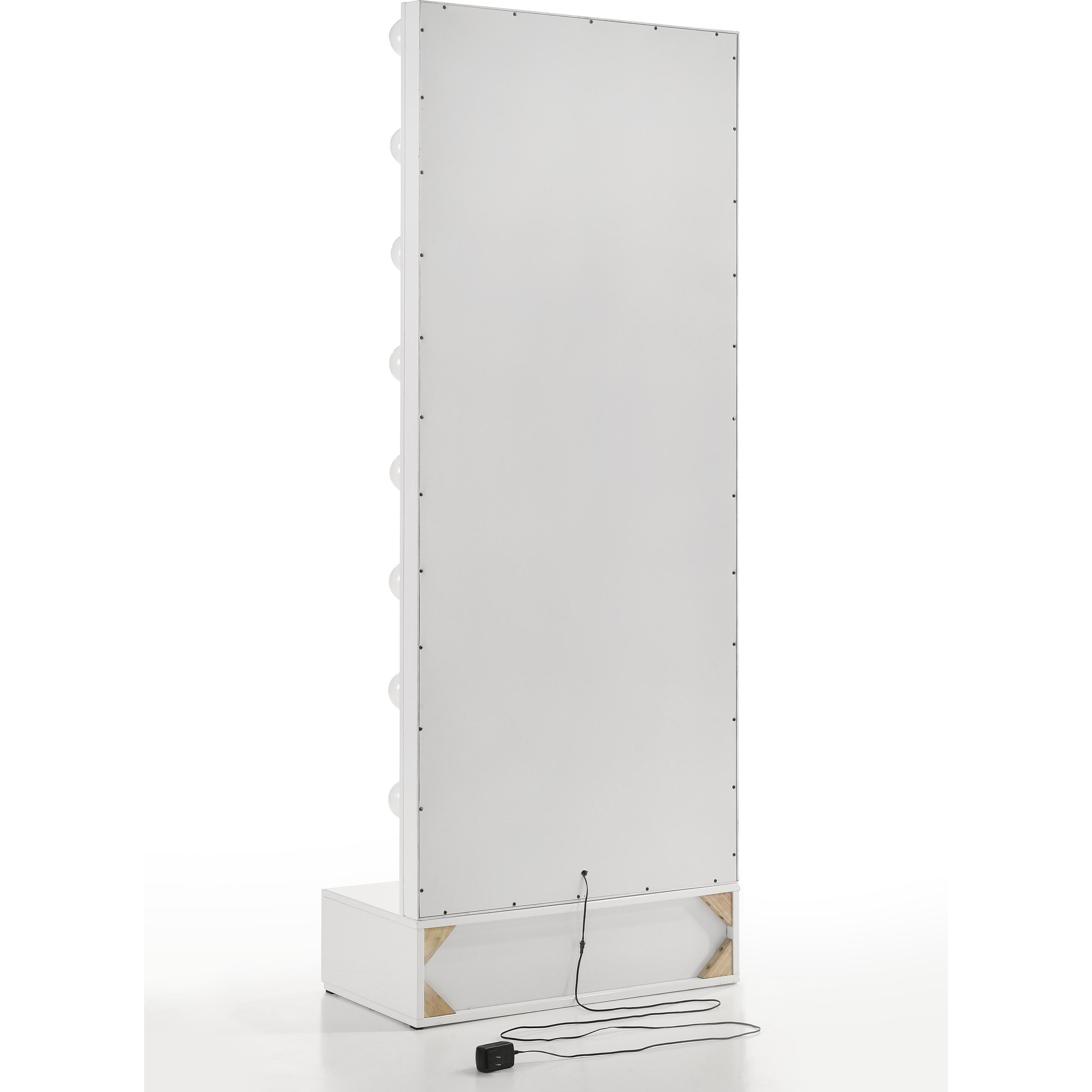 Crown Mark Luxo B4852WH-DB-SET Tall Lighted Vanity with Drawer - White - Image 3
