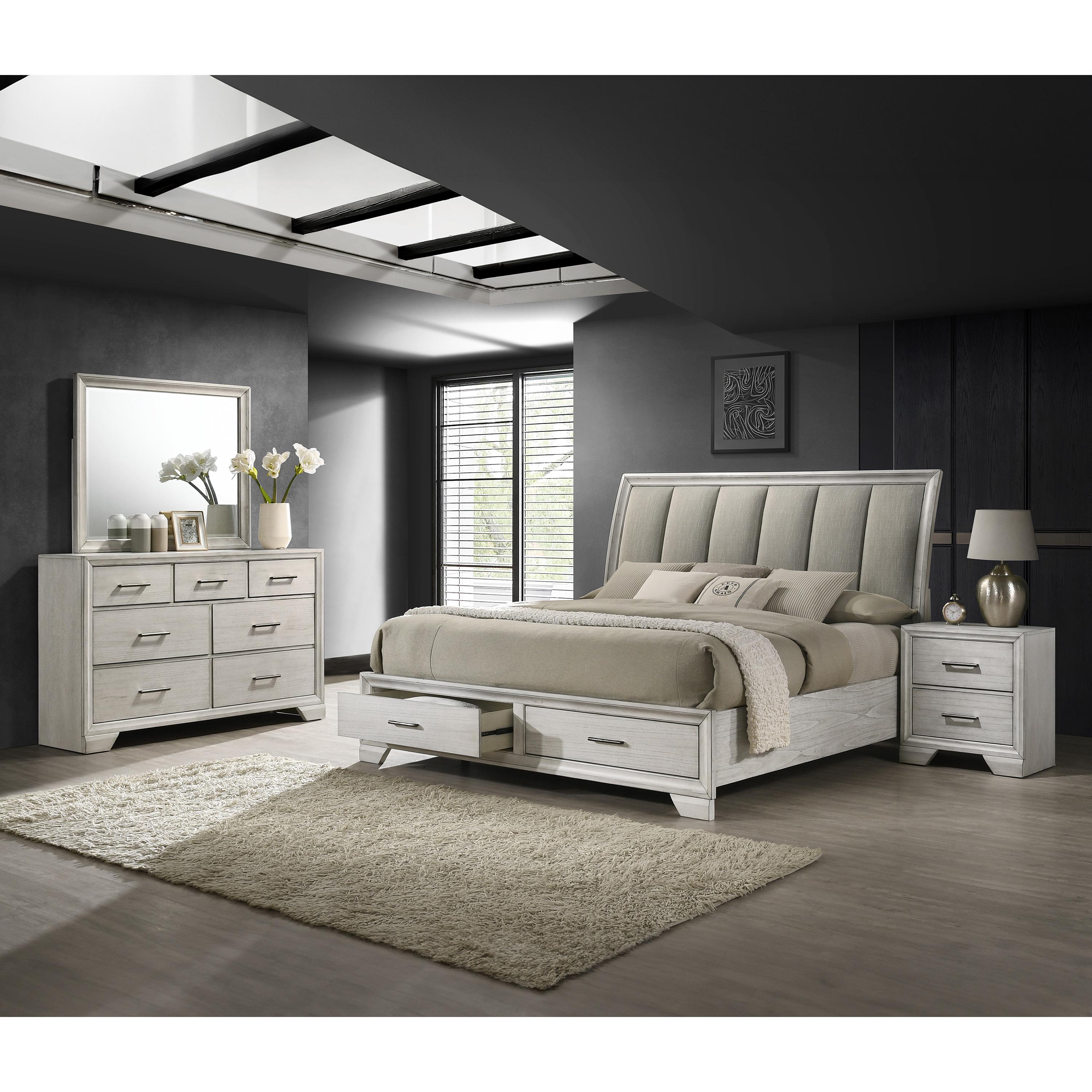Crown Mark Jaymes B6582-2 Nightstand - White Mist - Image 3