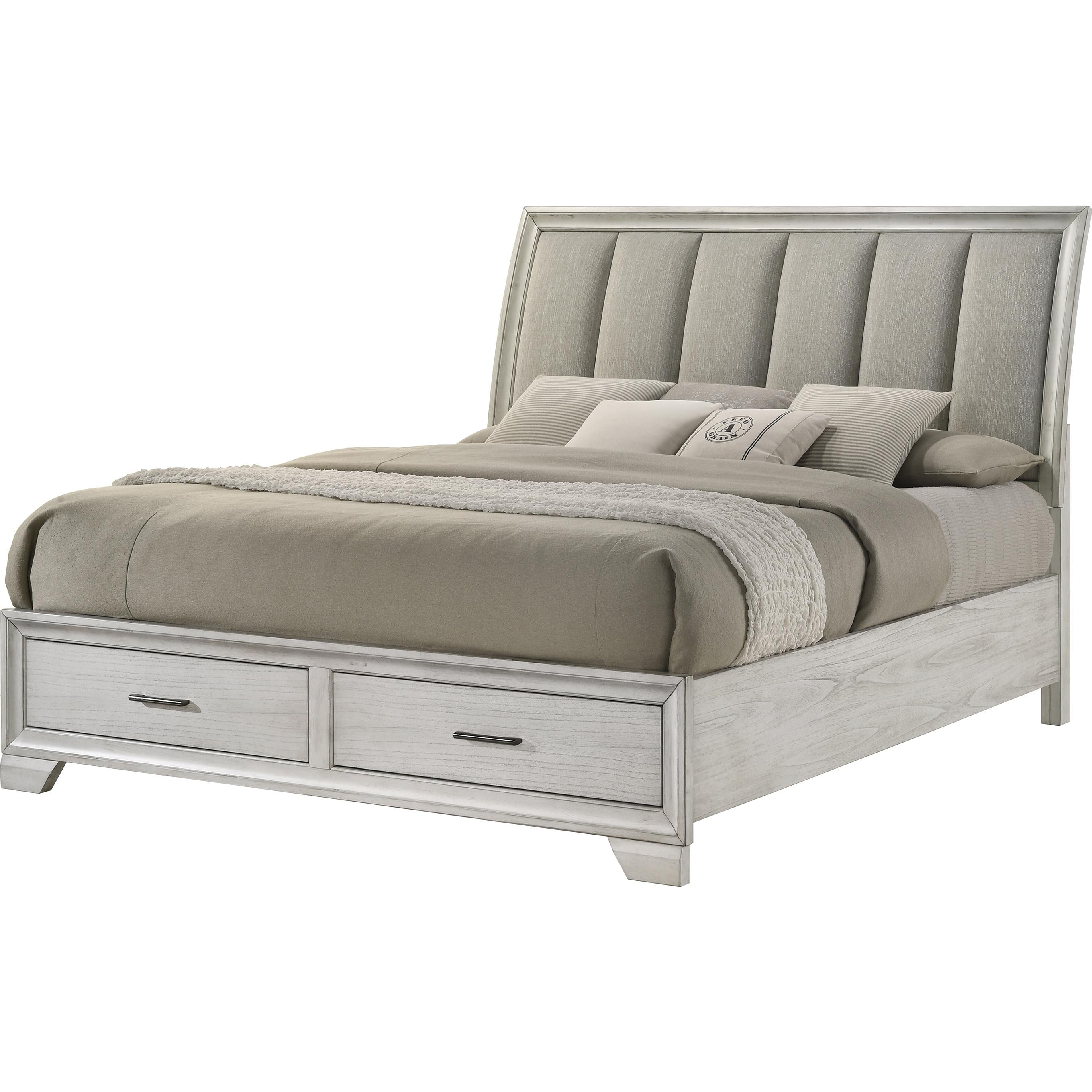 Crown Mark Jaymes B6582-K King Storage Bed - White Mist - Image 1