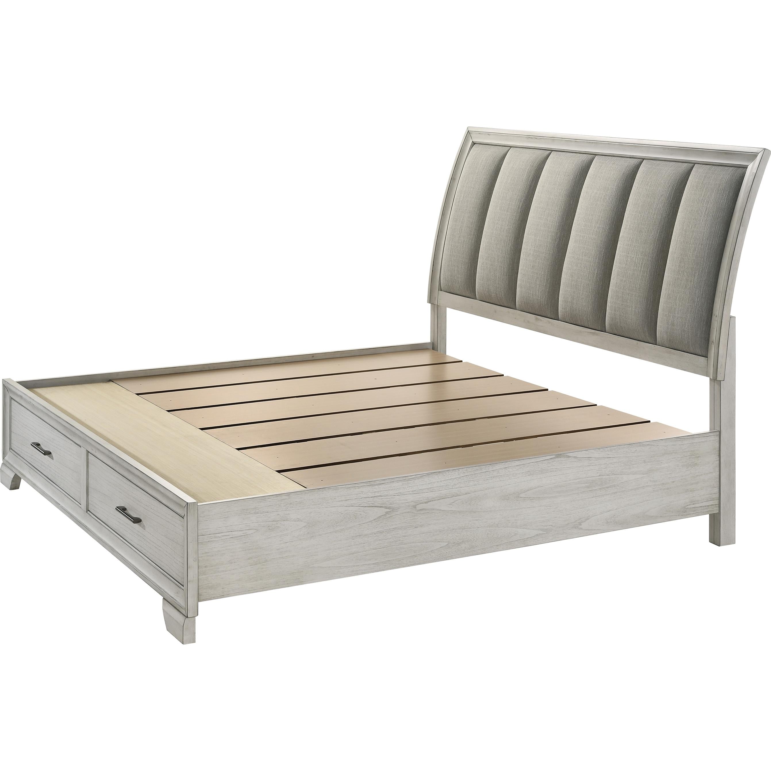 Crown Mark Jaymes B6582-Q Queen Storage Bed - White Mist - Image 2