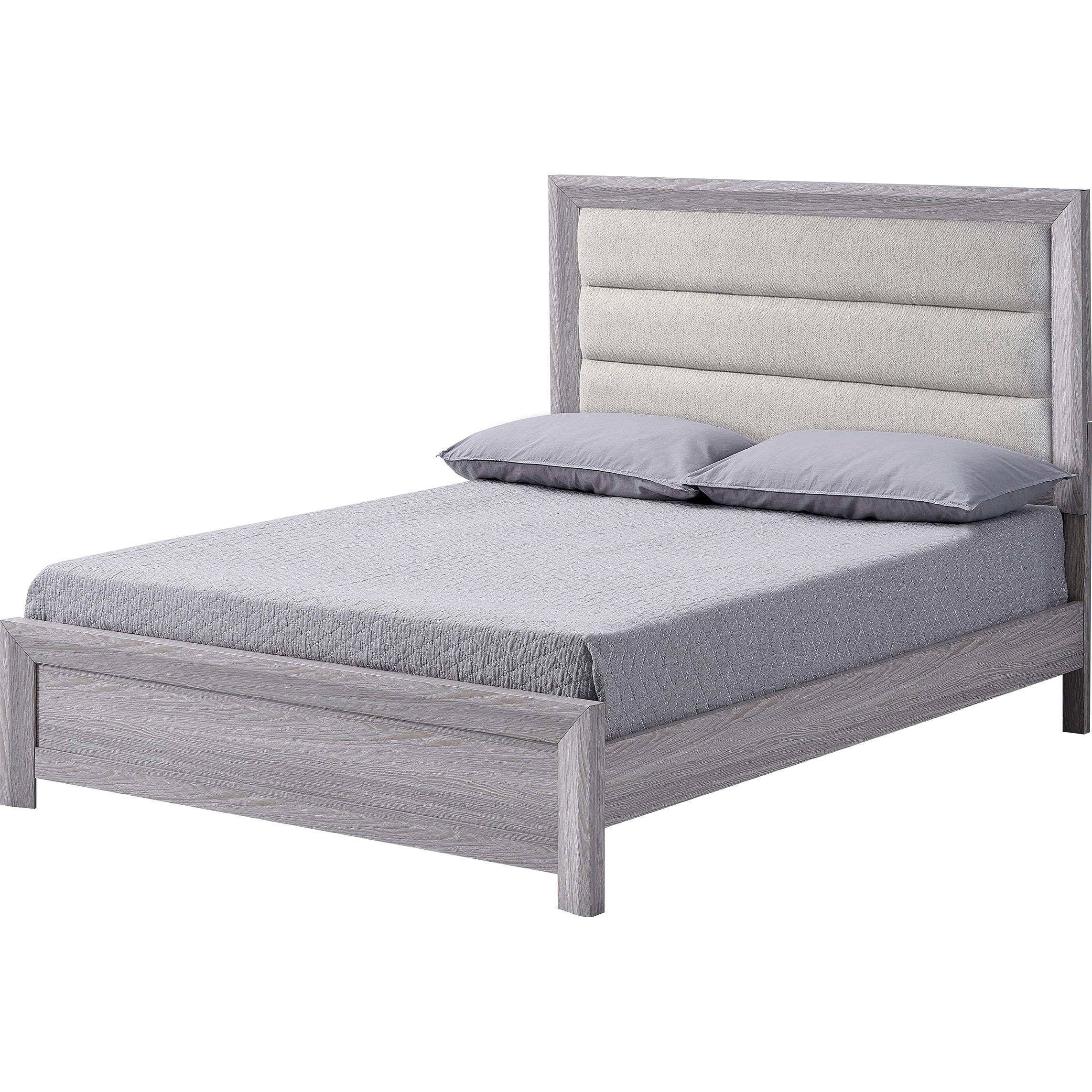 Crown Mark Adelaide B6712-K King Upholstered Bed - Driftwood - Image 1