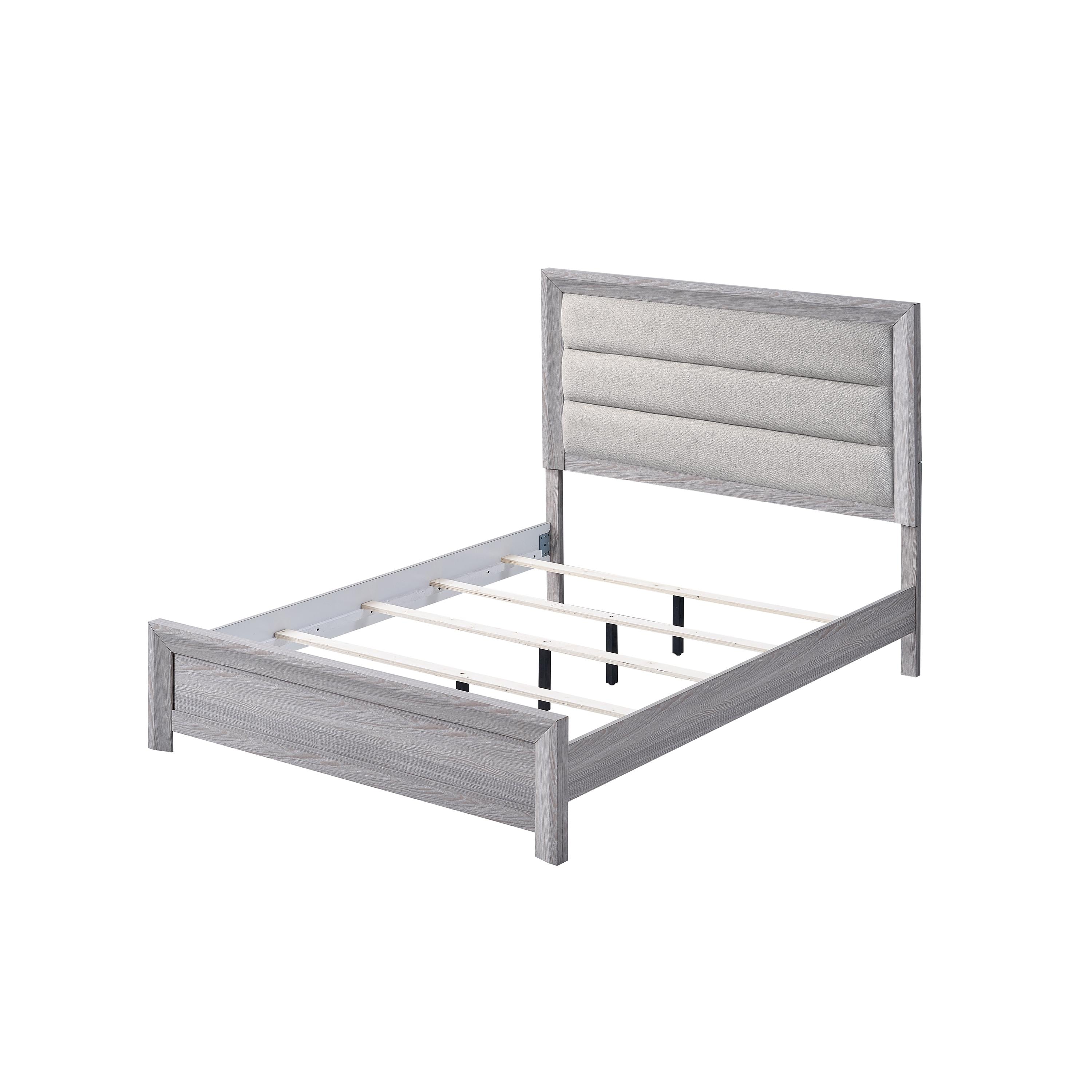 Crown Mark Adelaide B6712-K King Upholstered Bed - Driftwood - Image 2