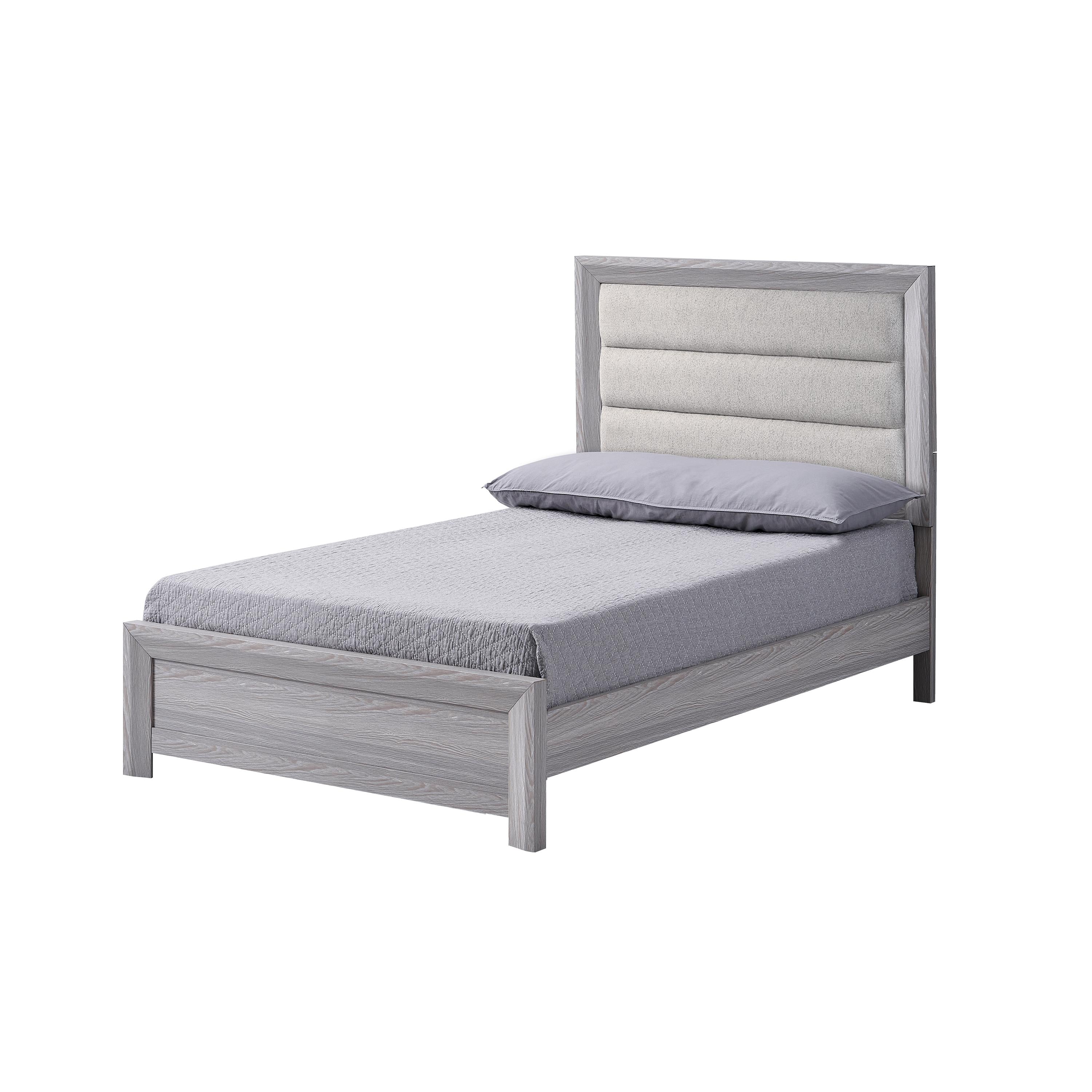 Crown Mark Adelaide B6712-T Twin Upholstered Bed - Driftwood - Image 1