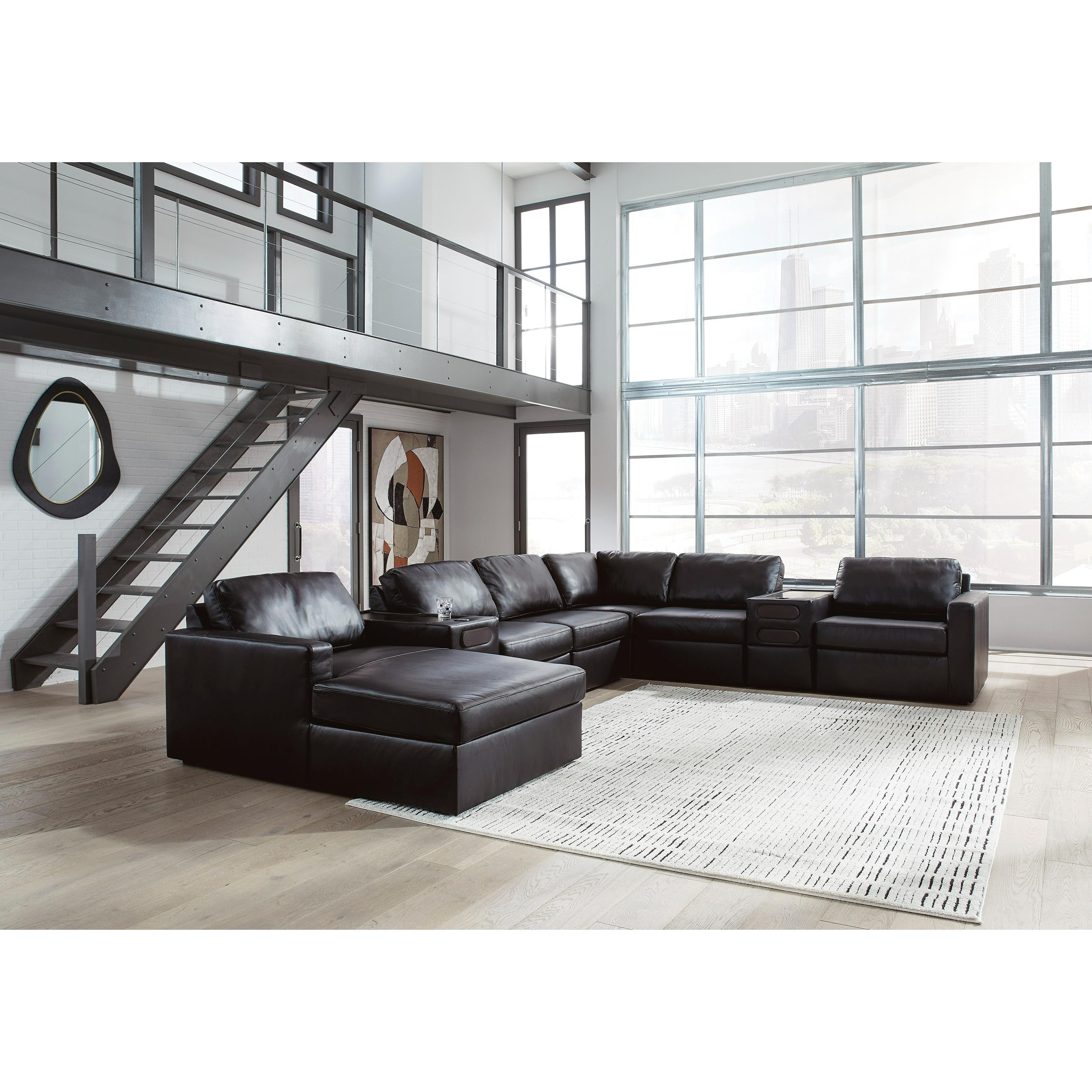 Signature Design by Ashley ModMax II 74305S47 8 pc Sectional with Chaise and Audio Consoles - Image 2