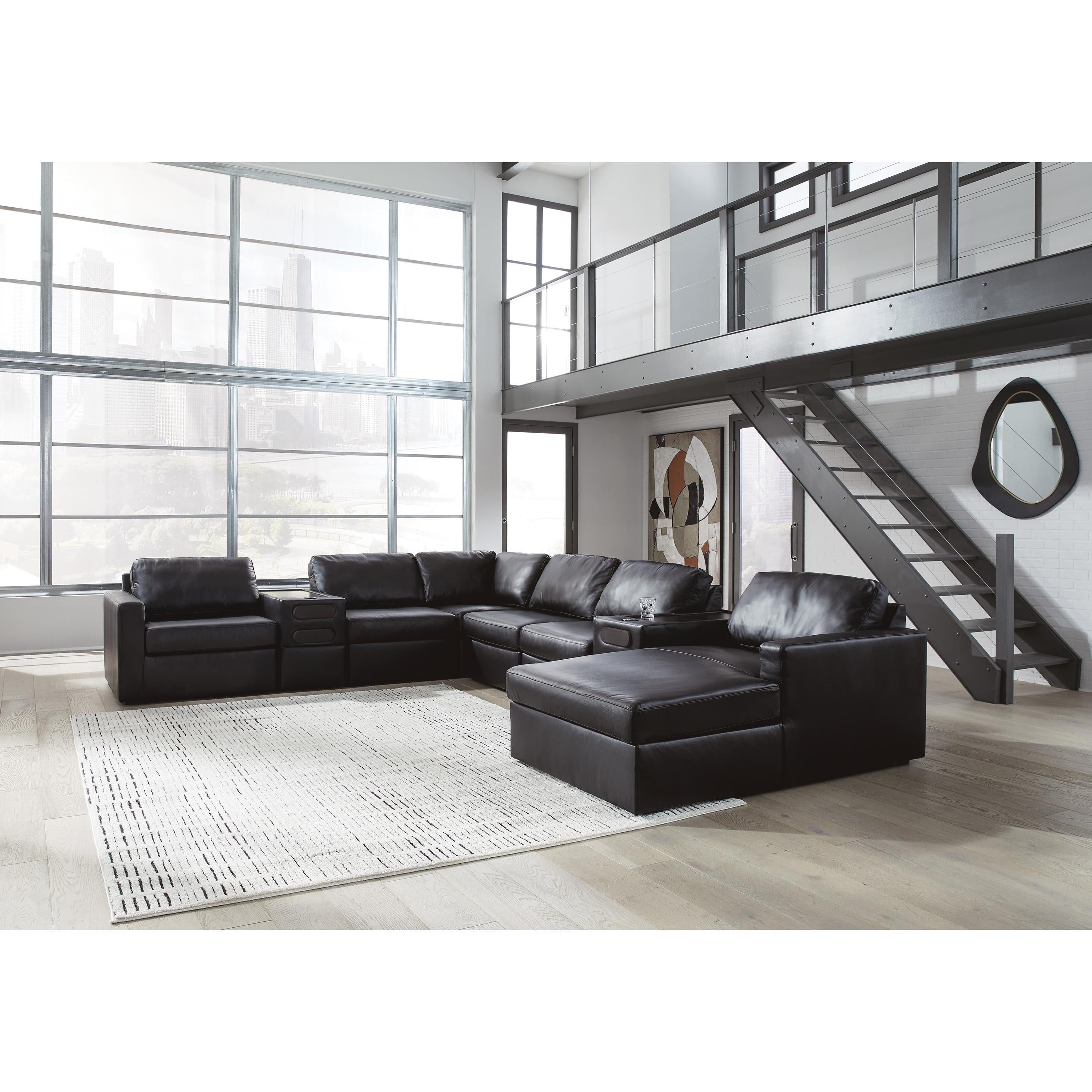 Signature Design by Ashley ModMax II 74305S48 8 pc Sectional with Chaise and Audio Consoles - Image 2