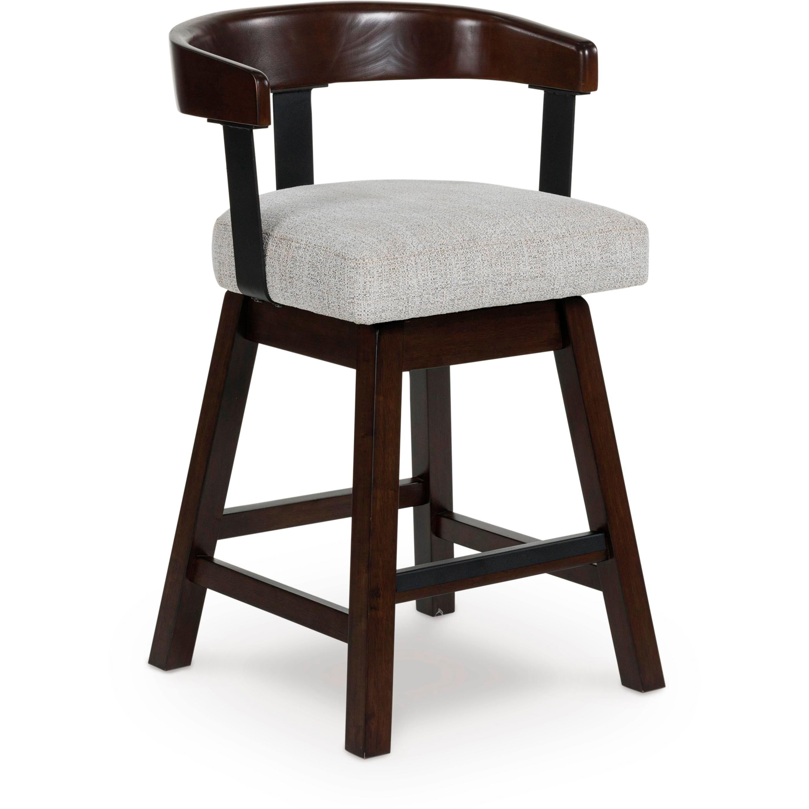 Signature Design by Ashley Haddigan D596-224 Upholstered Swivel Barstool - Image 1