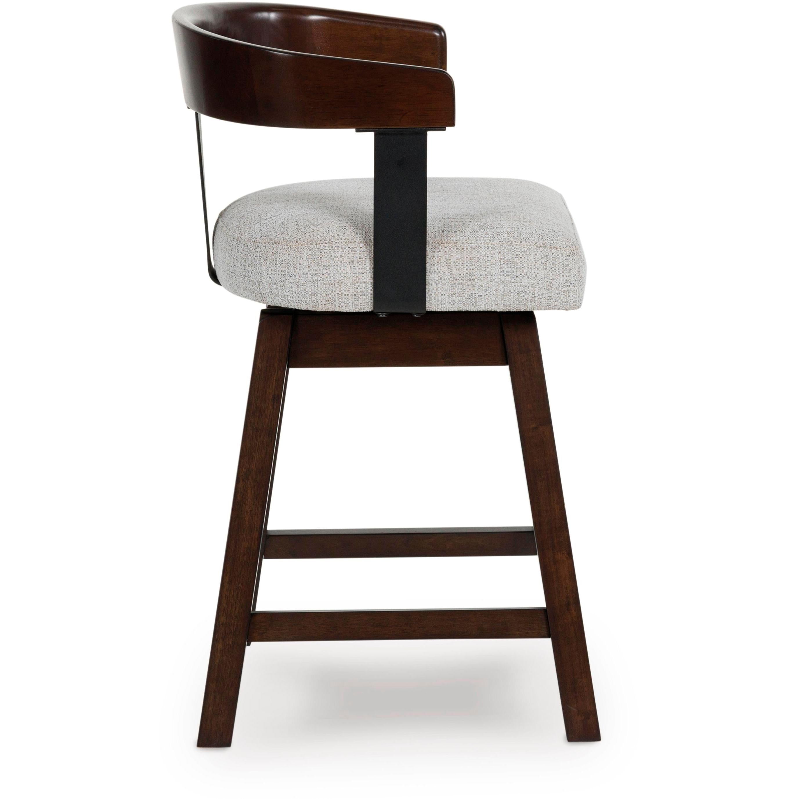 Signature Design by Ashley Haddigan D596-224 Upholstered Swivel Barstool - Image 3