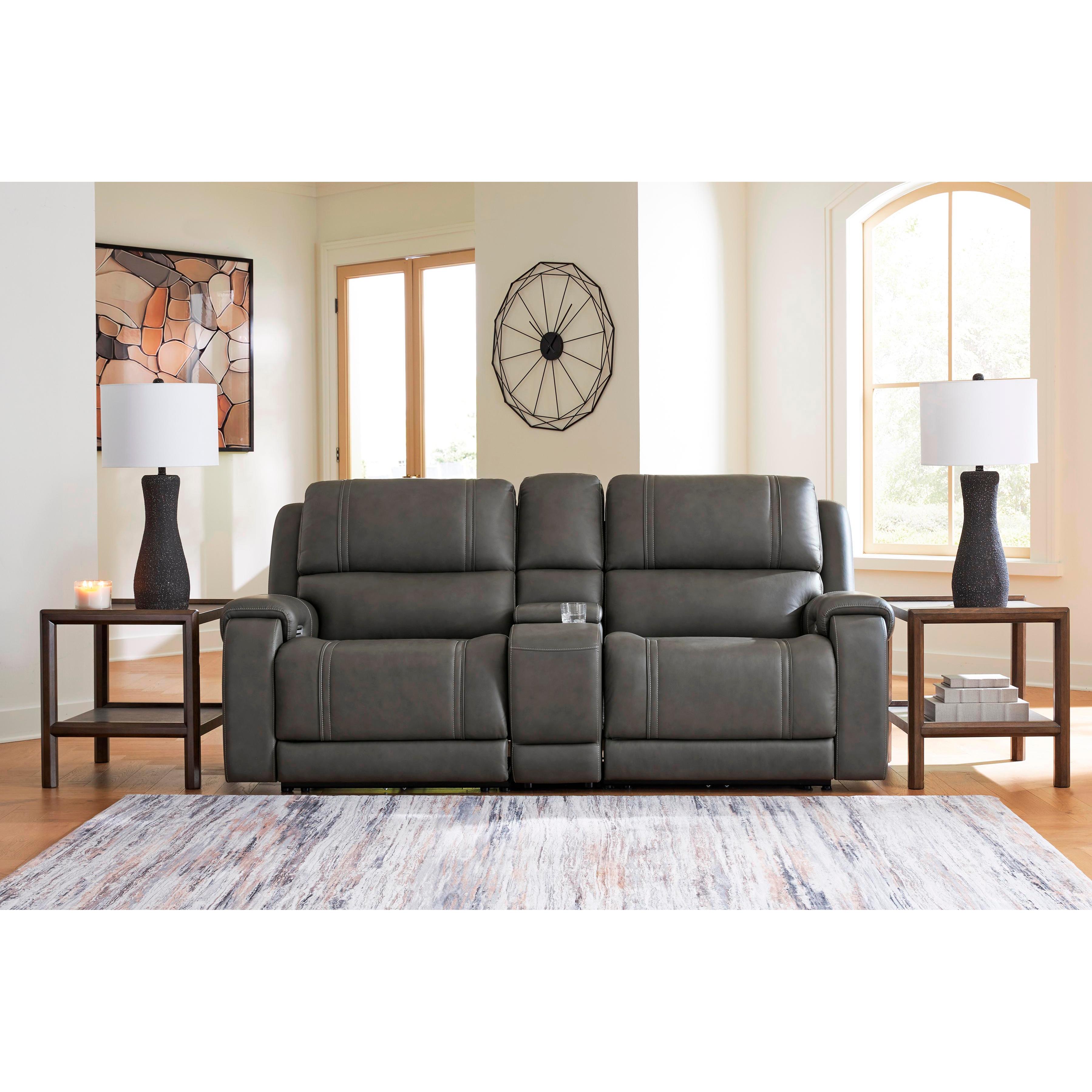 Signature Design by Ashley 5Z - Pittson PCU12600S2 3 pc Power Reclining Sectional Loveseat with Console - Image 2