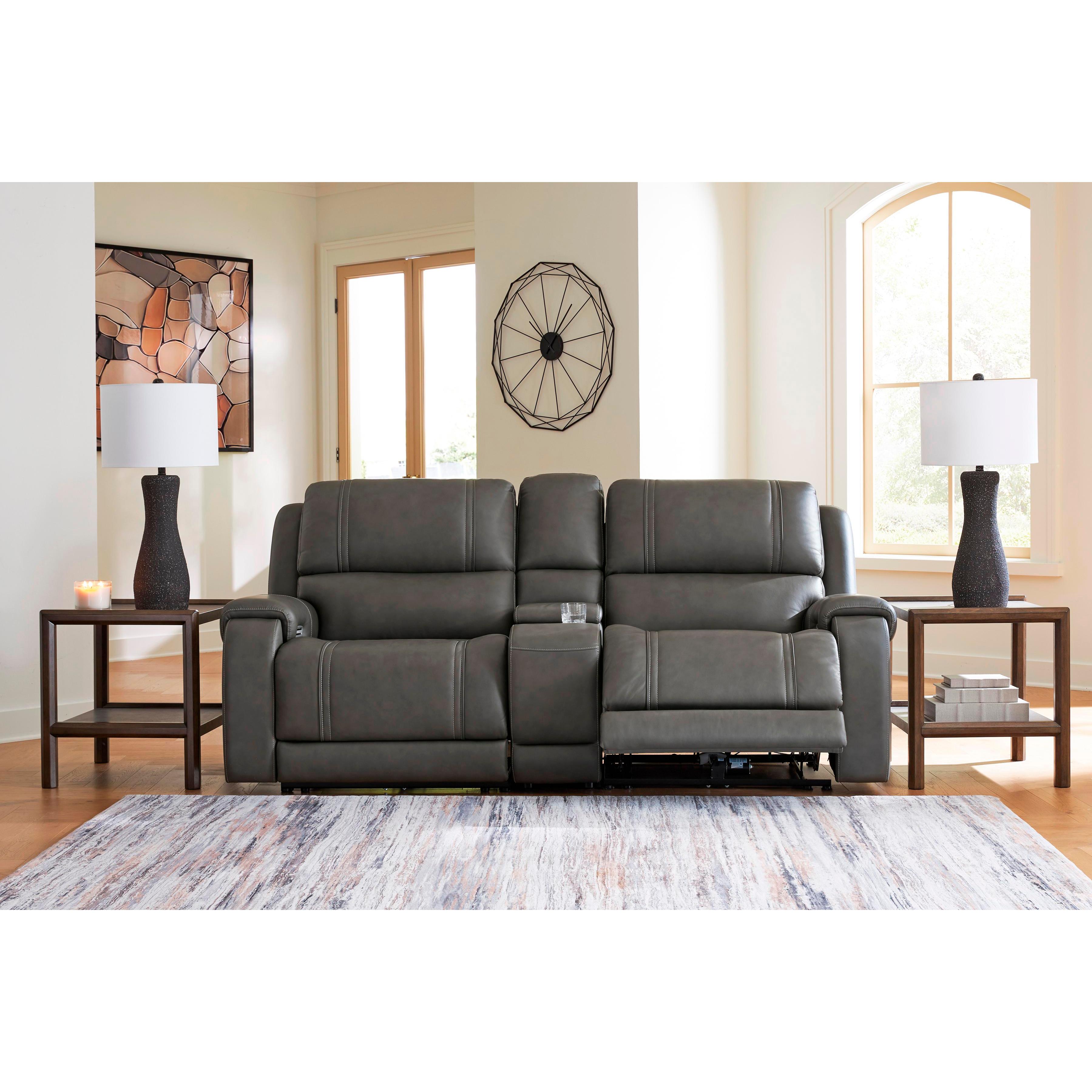 Signature Design by Ashley 5Z - Pittson PCU12600S2 3 pc Power Reclining Sectional Loveseat with Console - Image 3