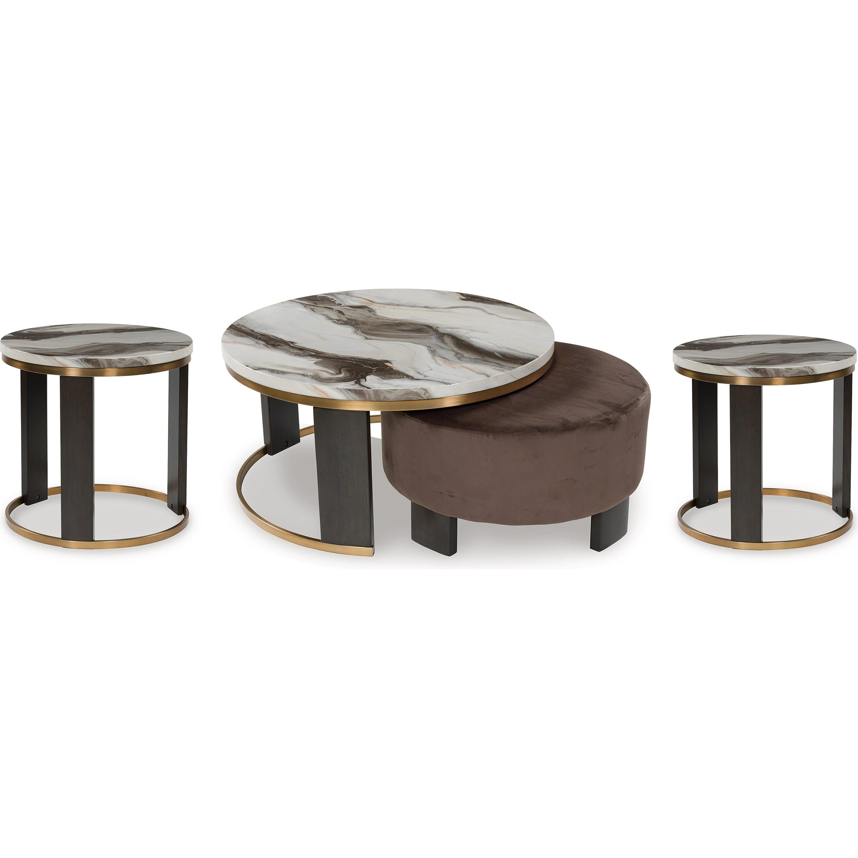 Signature Design by Ashley Jazmore T671T1 Coffee Table and 2 Ends - Image 1