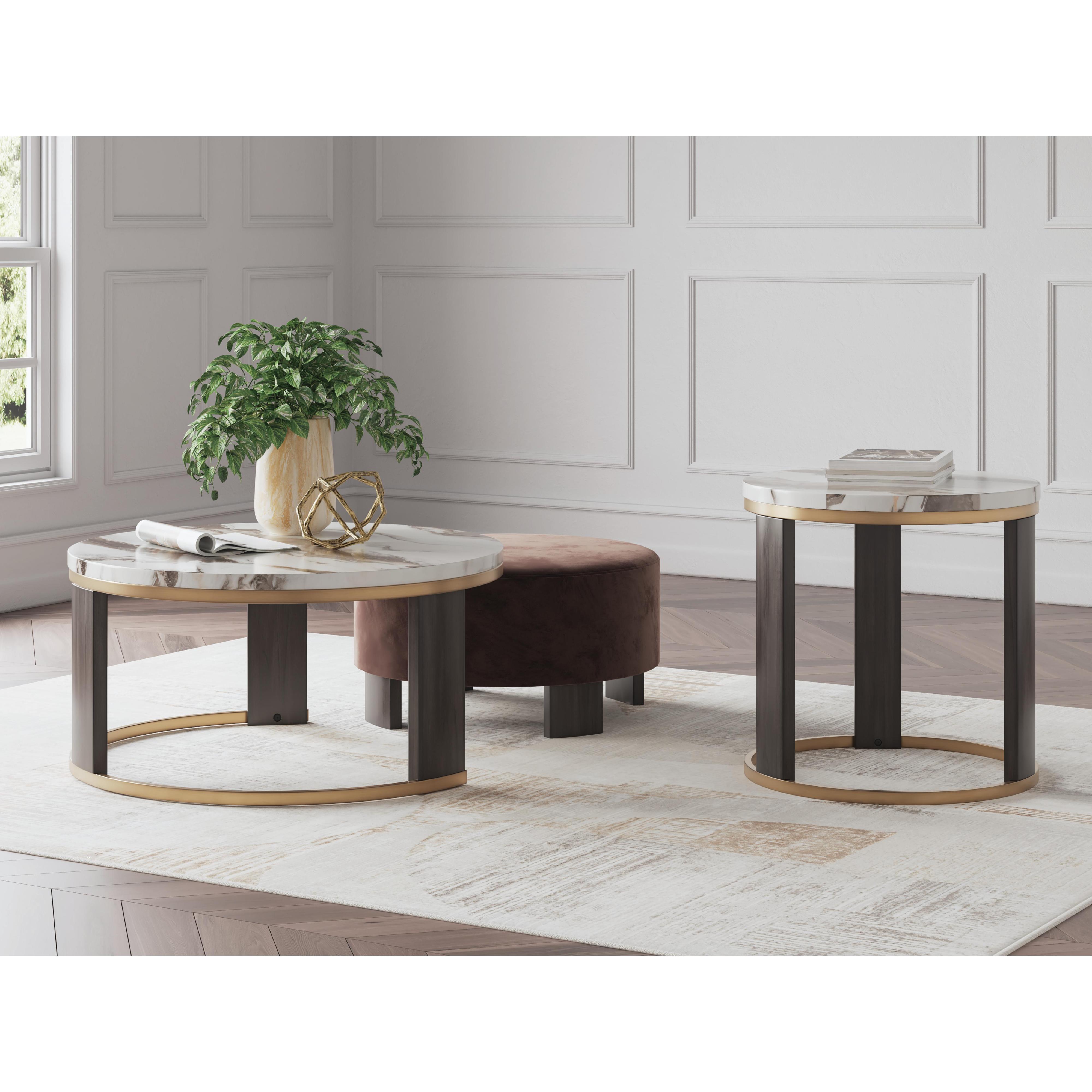 Signature Design by Ashley Jazmore T671T1 Coffee Table and 2 Ends - Image 2