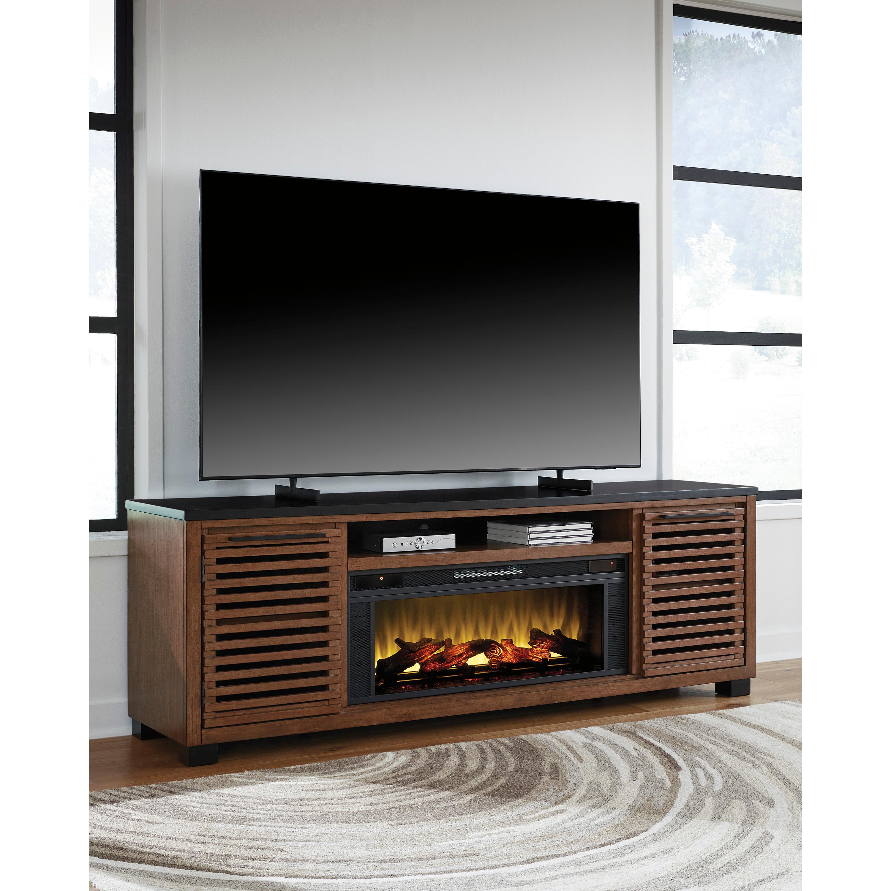 Signature Design by Ashley Kallari W737W1 84" TV Stand with Electric Fireplace - Image 3