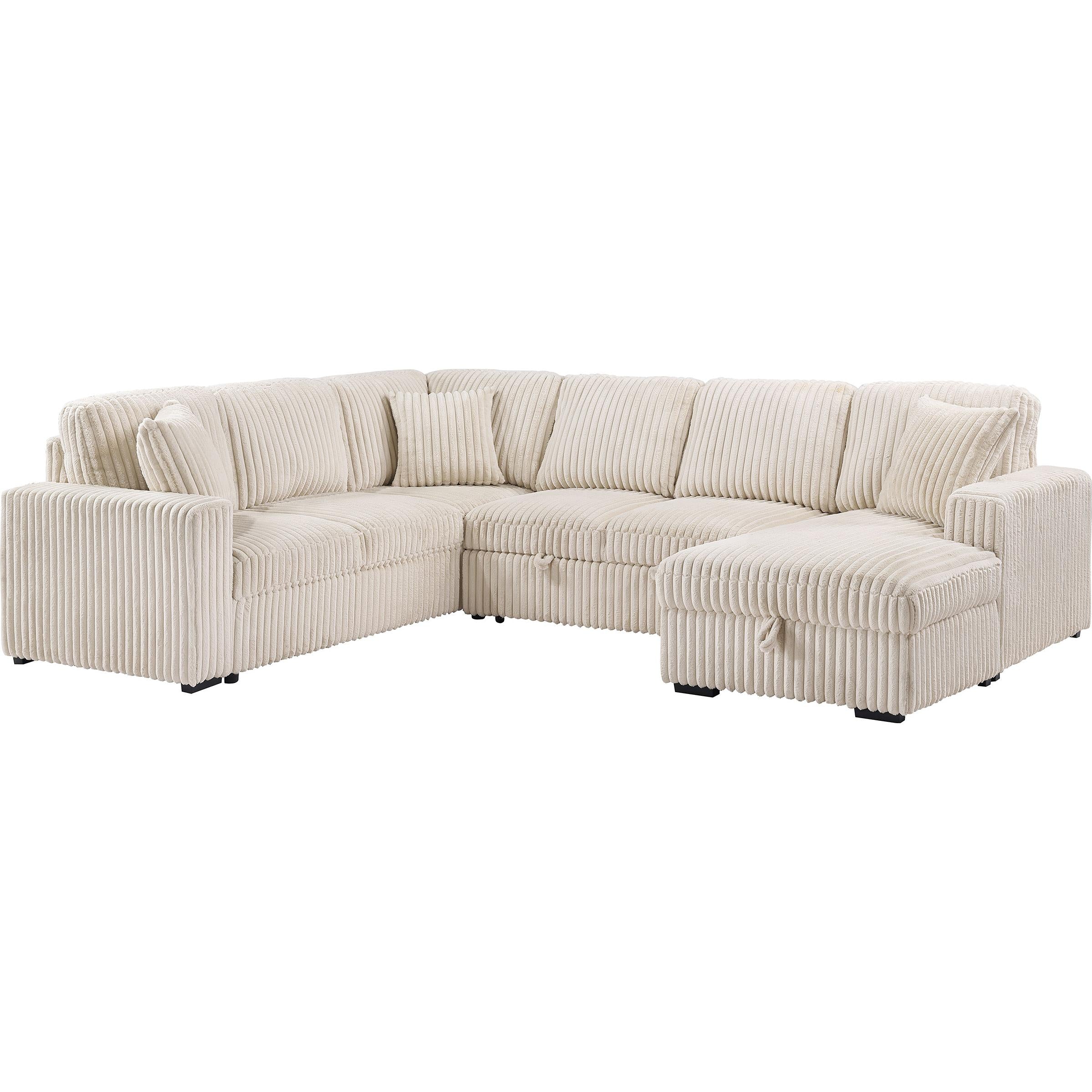 Coaster Furniture Devonshire 501205 Sleeper Sectional Sofa Storage Chaise - Camel - Image 1